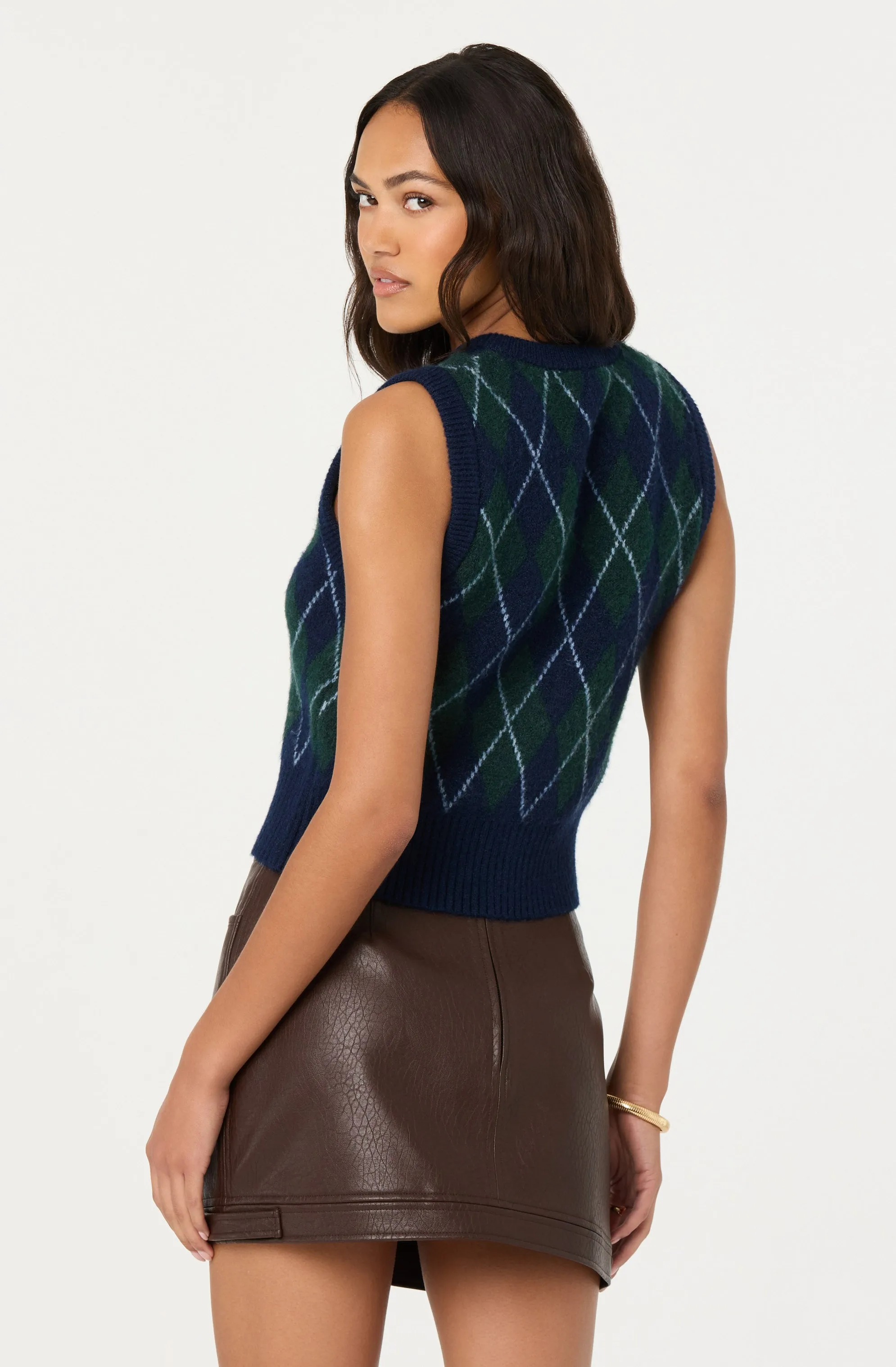 Abbie Argyle Sweater Vest sold by Astr product image thumbnail 4