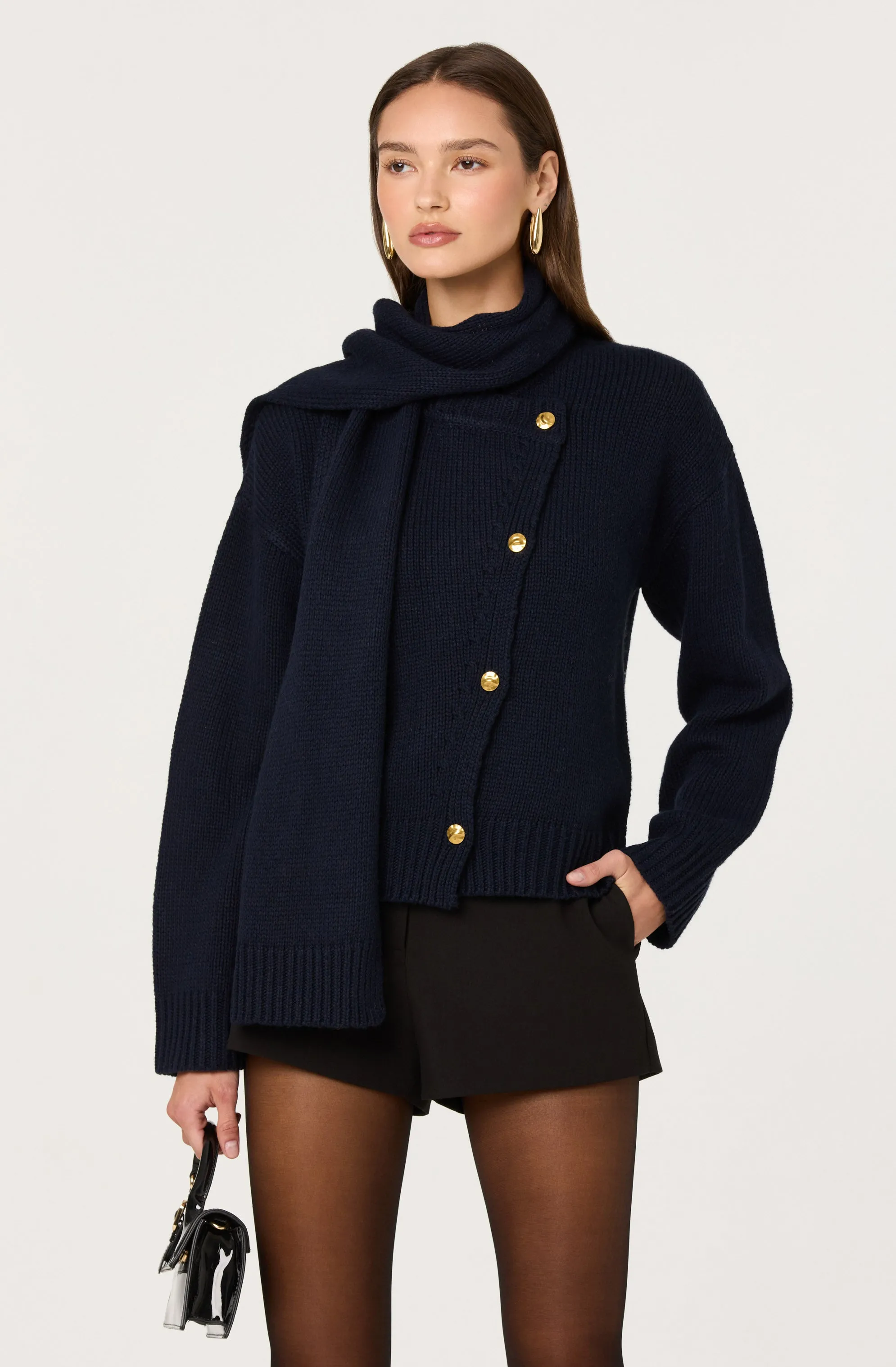 Jackeline Asymmetrical Scarf Cardigan sold by Astr product image thumbnail 3