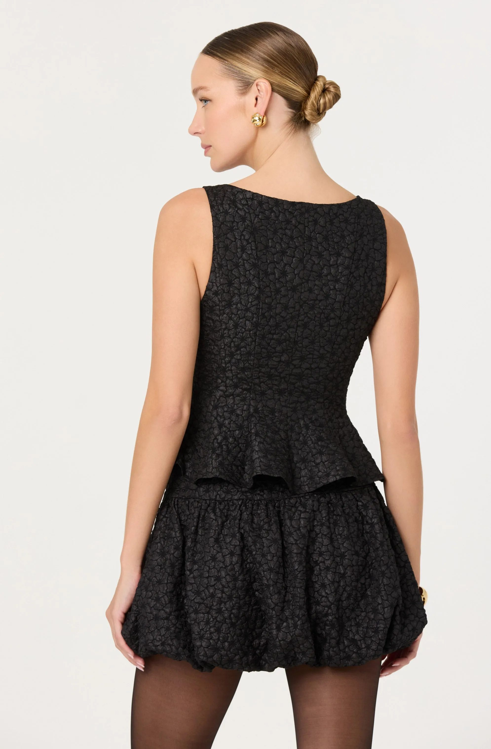 Alea Floral Textured Peplum Top sold by Astr product image thumbnail 5