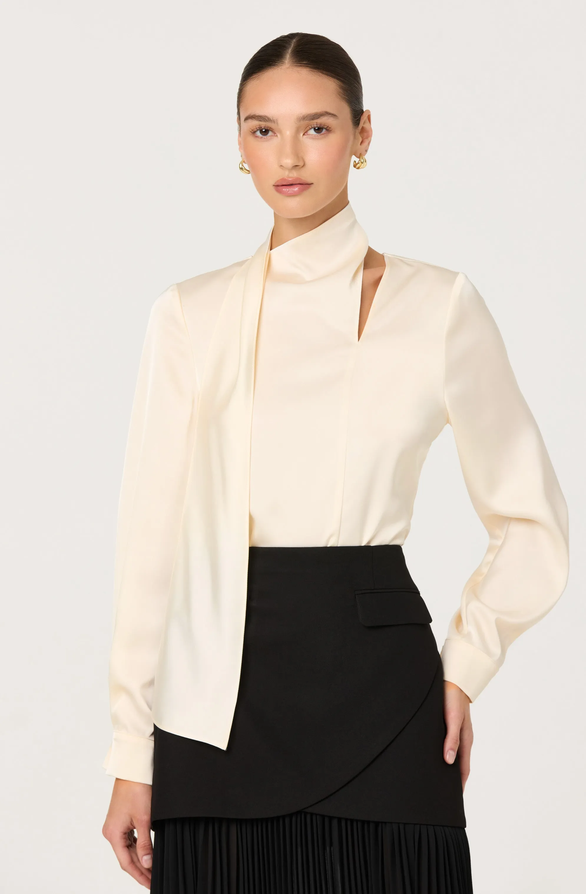 Felisita Satin Cutout Scarf Top sold by Astr product image thumbnail 3