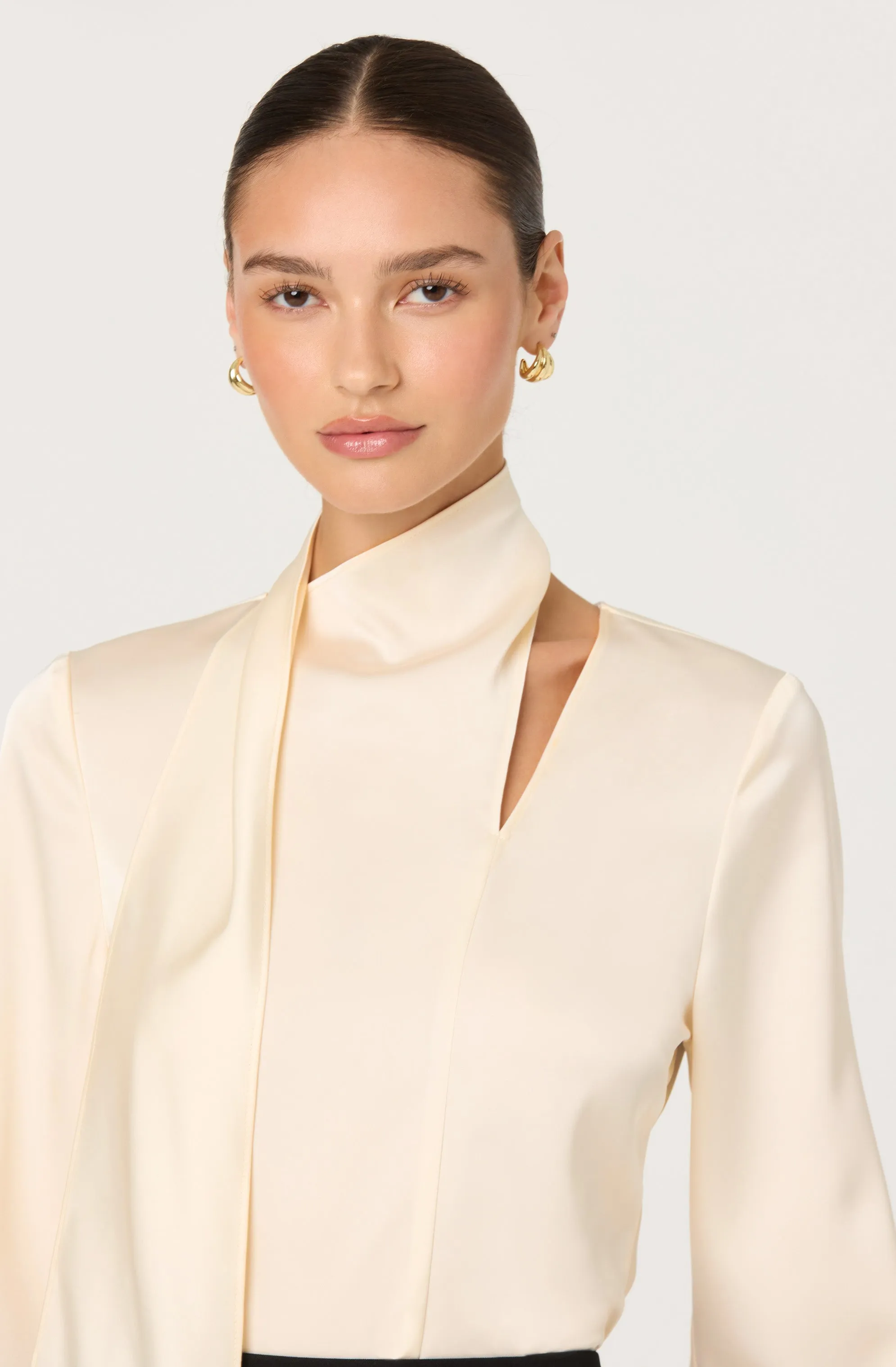 Felisita Satin Cutout Scarf Top sold by Astr product image thumbnail 2