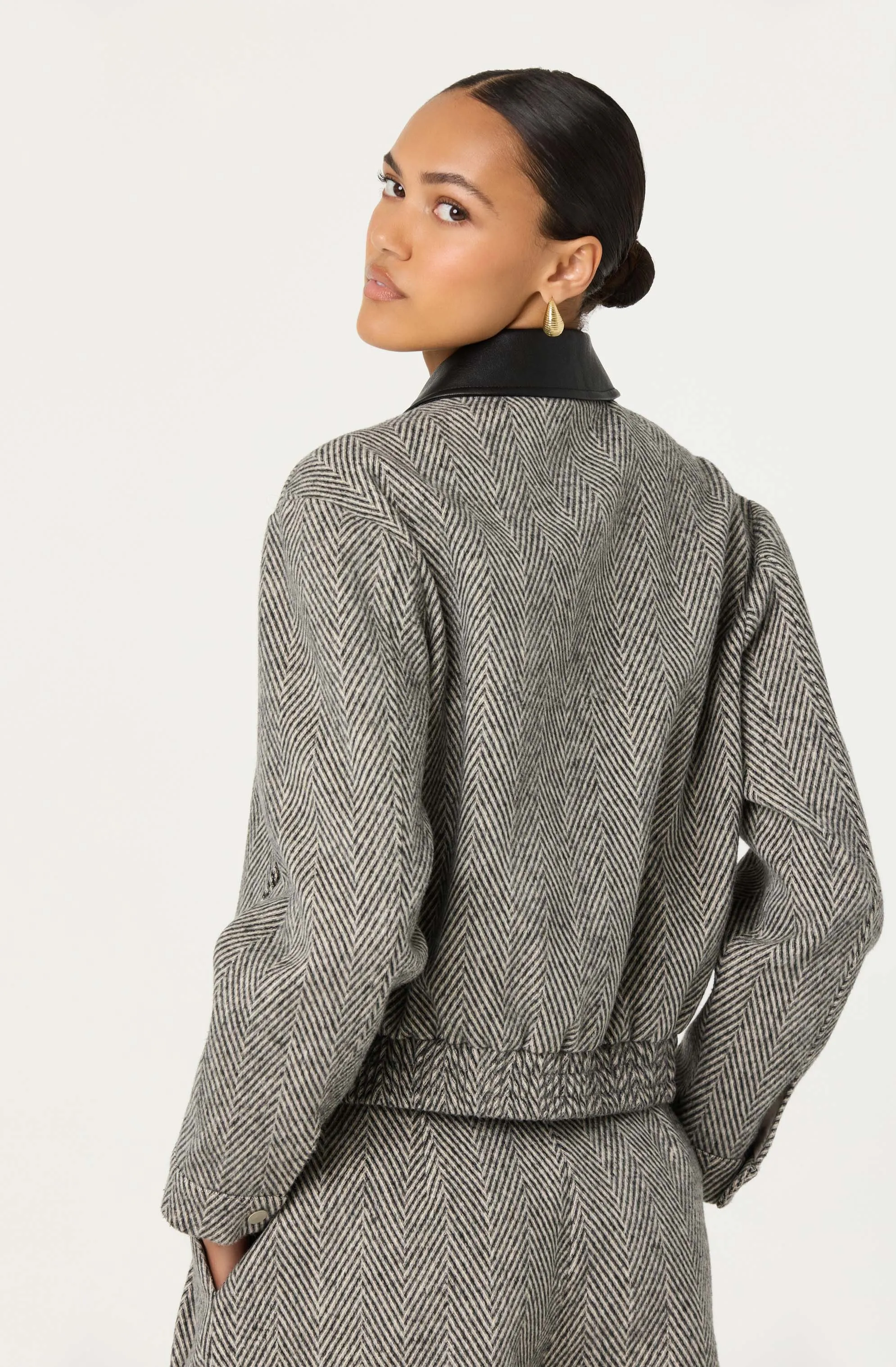 Nelly Contrast Collar Bomber Jacket sold by Astr product image thumbnail 4