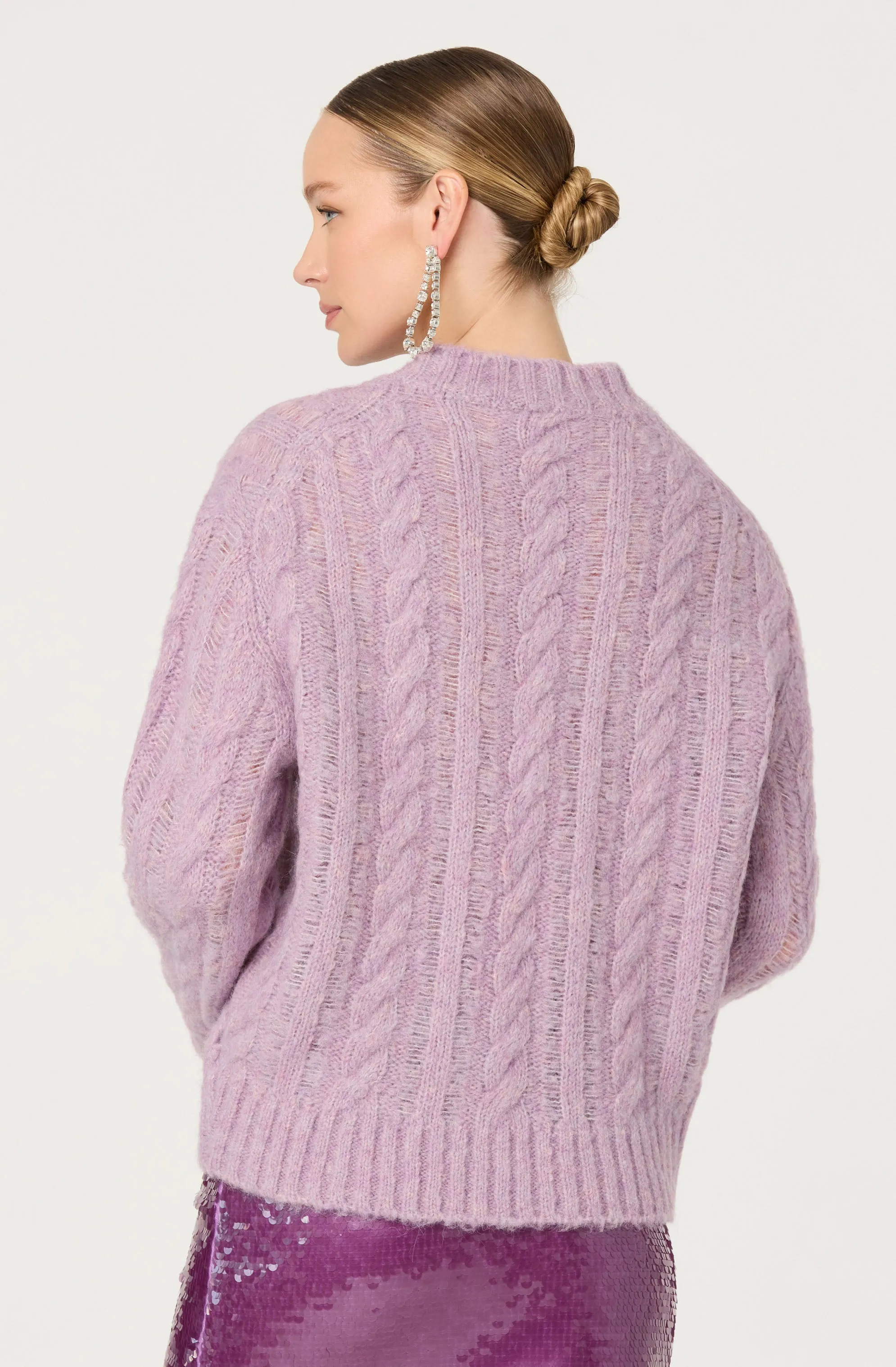 Violetta Cable Knit Crewneck Sweater sold by Astr product image thumbnail 5