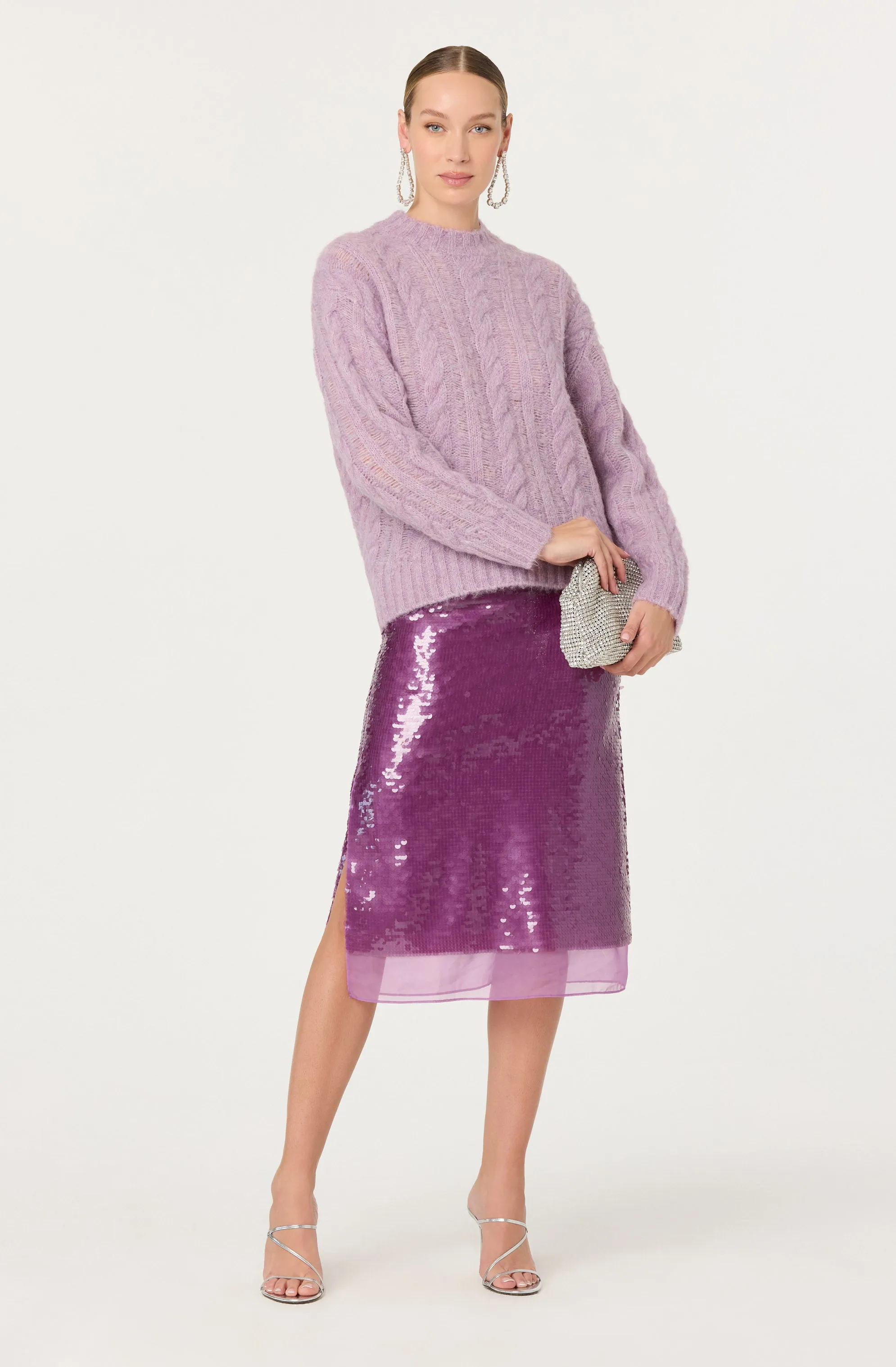 Violetta Cable Knit Crewneck Sweater sold by Astr product image thumbnail 2