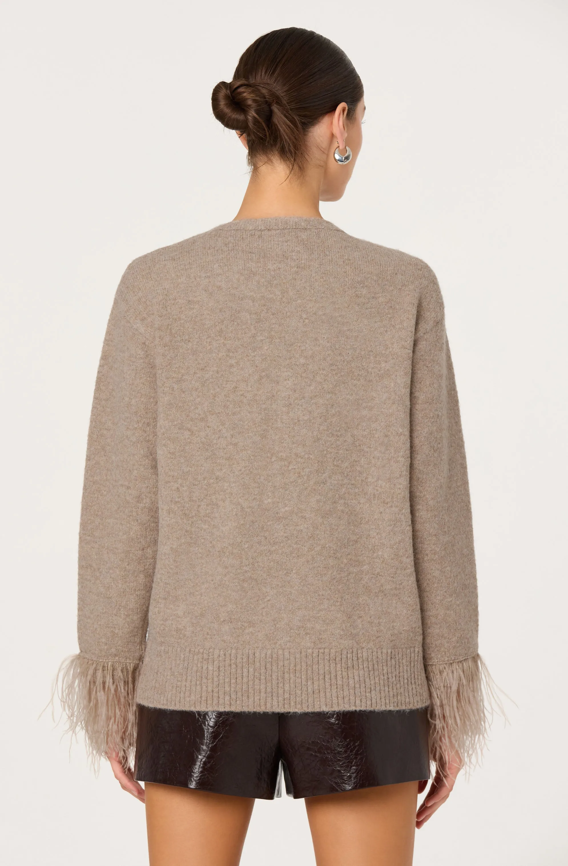 Grie Embellished Feather Trim Cardigan sold by Astr product image thumbnail 5