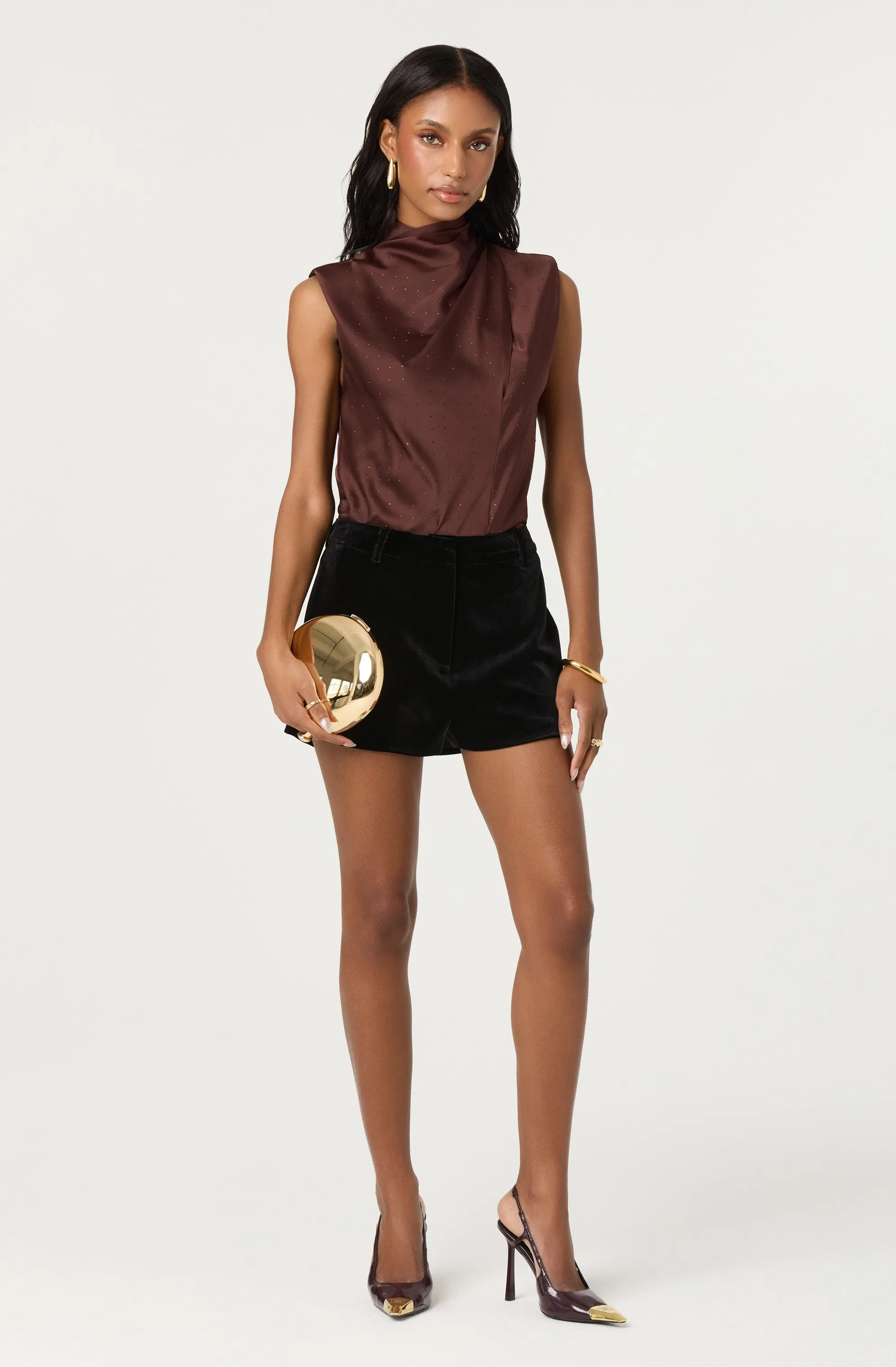 Inaya Satin Rhinestone Embellished Top sold by Astr product image thumbnail 2