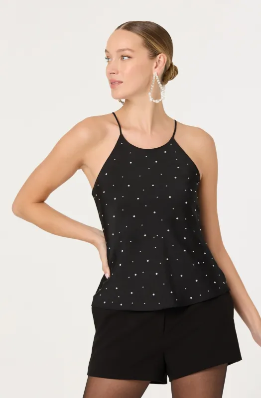 Floella Rhinestone Embellished Top sold by Astr
