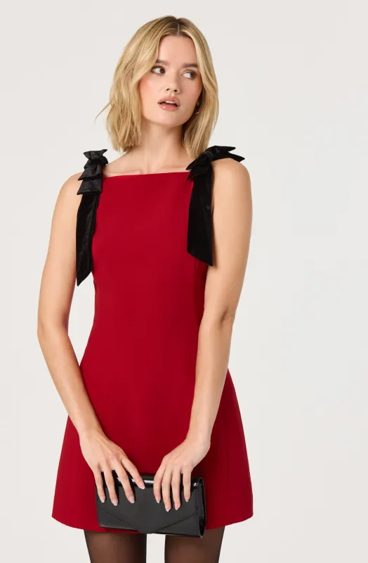 Ambria Bow Mini Dress sold by Astr