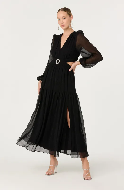 Klarissa V-Neck Cutout Maxi Dress made by Astr