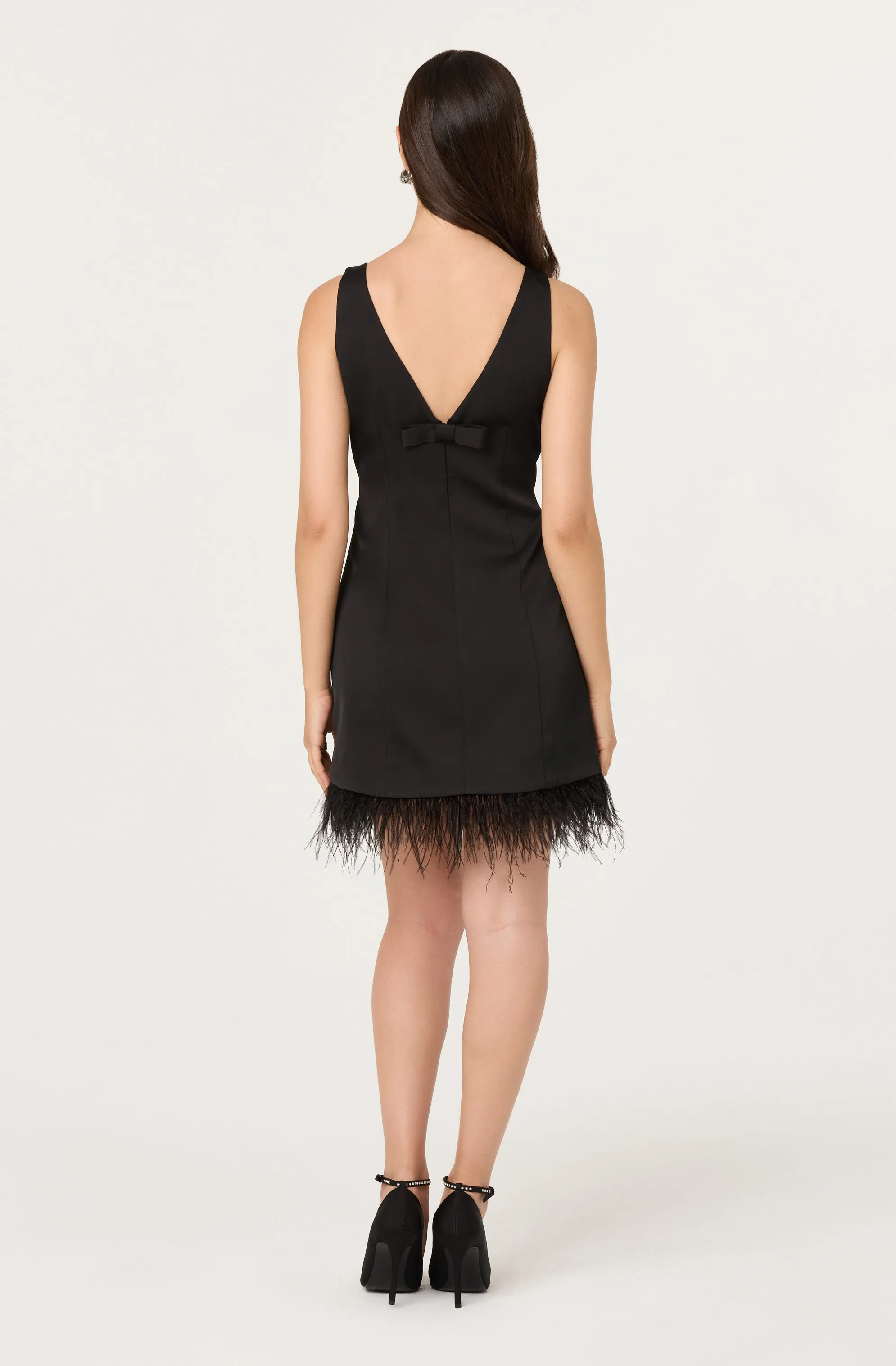 Alisanne Feather Trim Mini Dress sold by Astr product image thumbnail 3