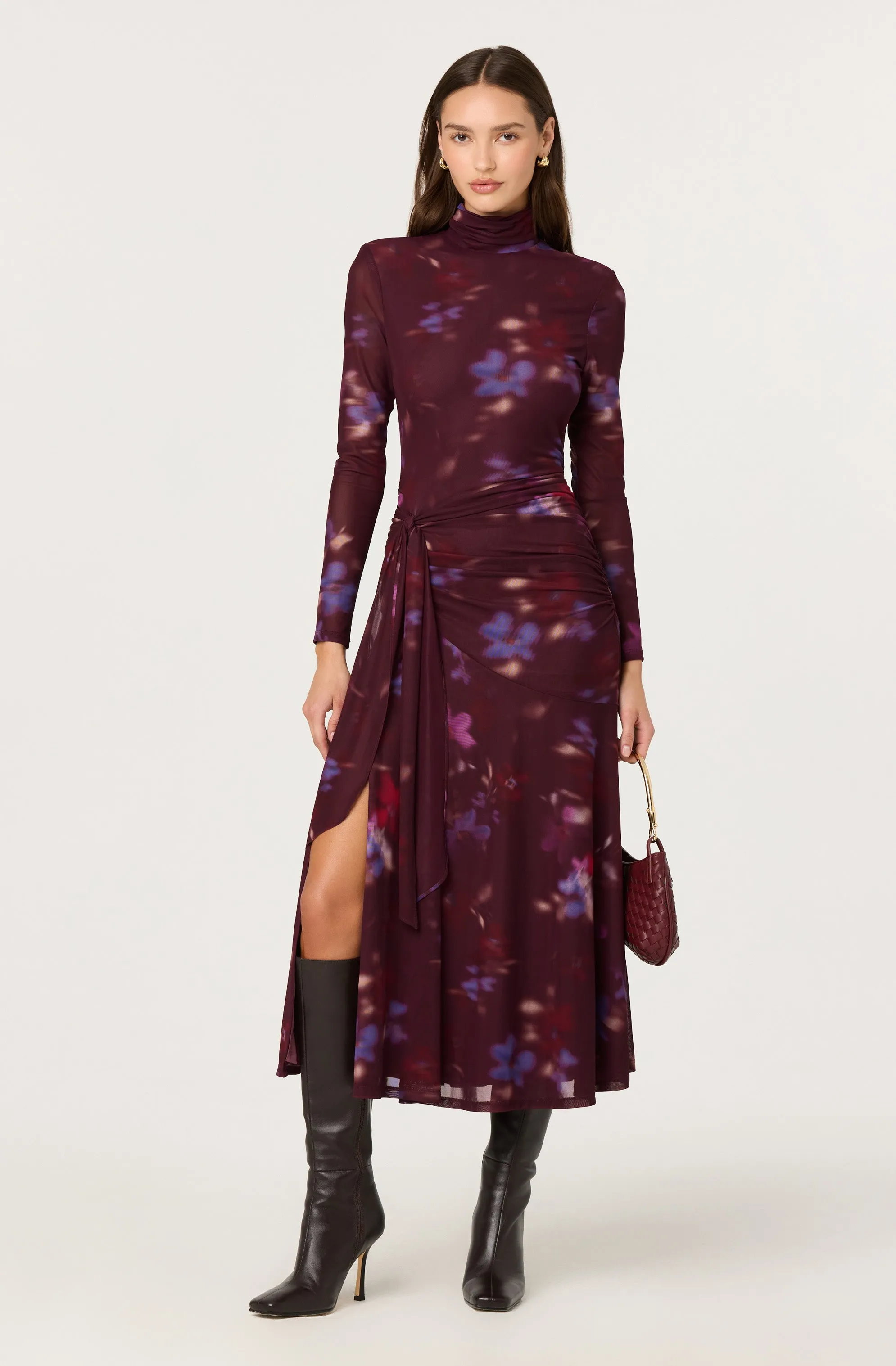 Aubriella Floral Mesh Midi Dress sold by Astr