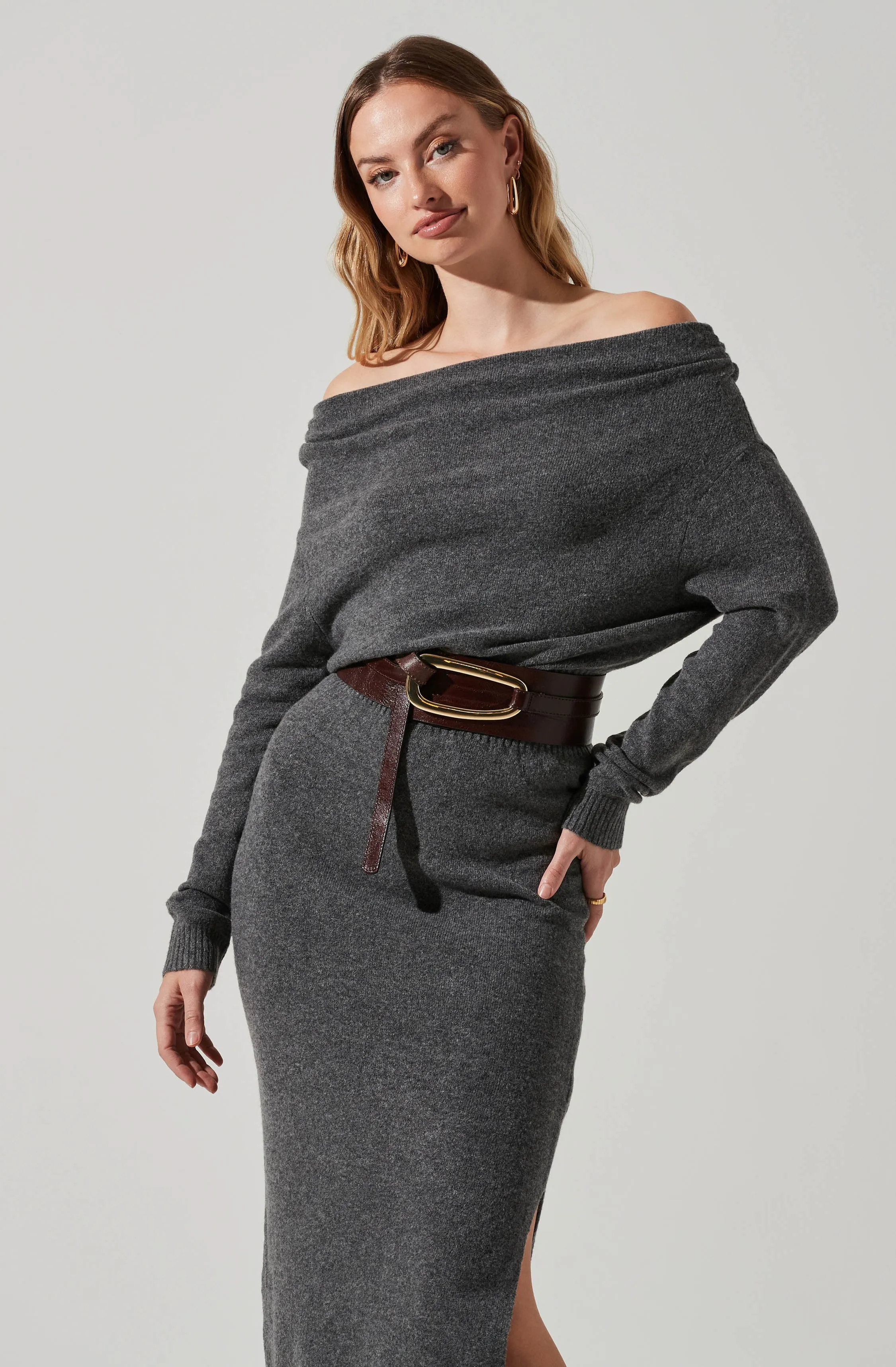 Cora Off Shoulder Sweater Dress sold by Astr product image thumbnail 4