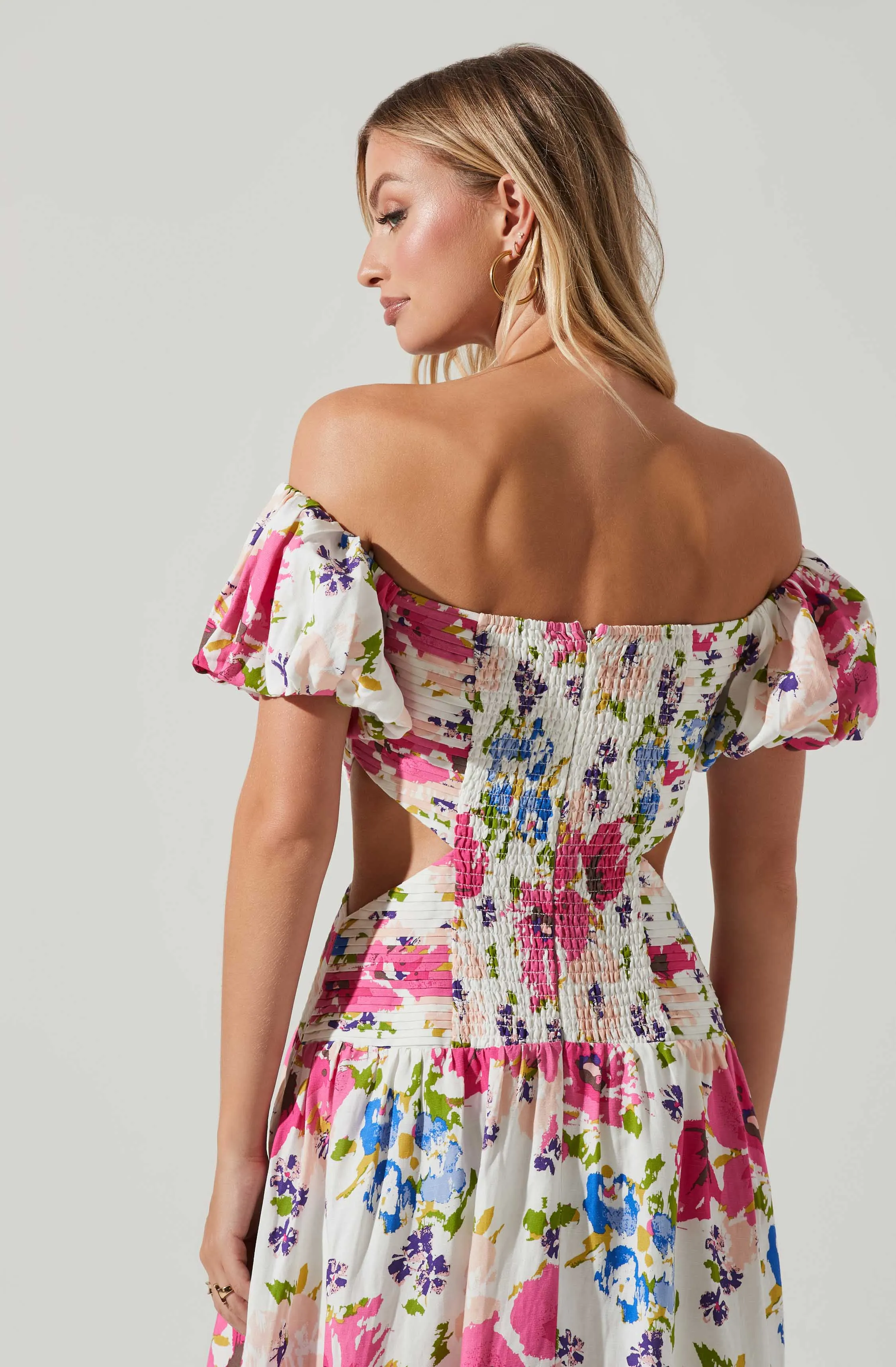 Liliosa Floral Off Shoulder Midi Dress sold by Astr product image thumbnail 3