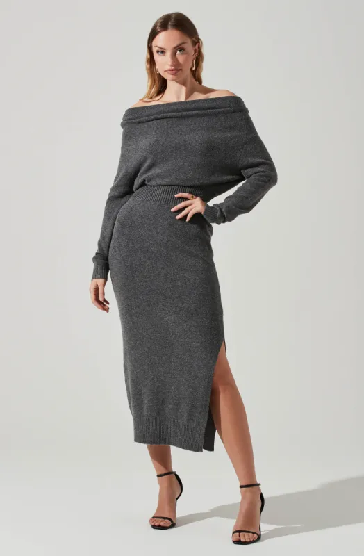 Cora Off Shoulder Sweater Dress sold by Astr