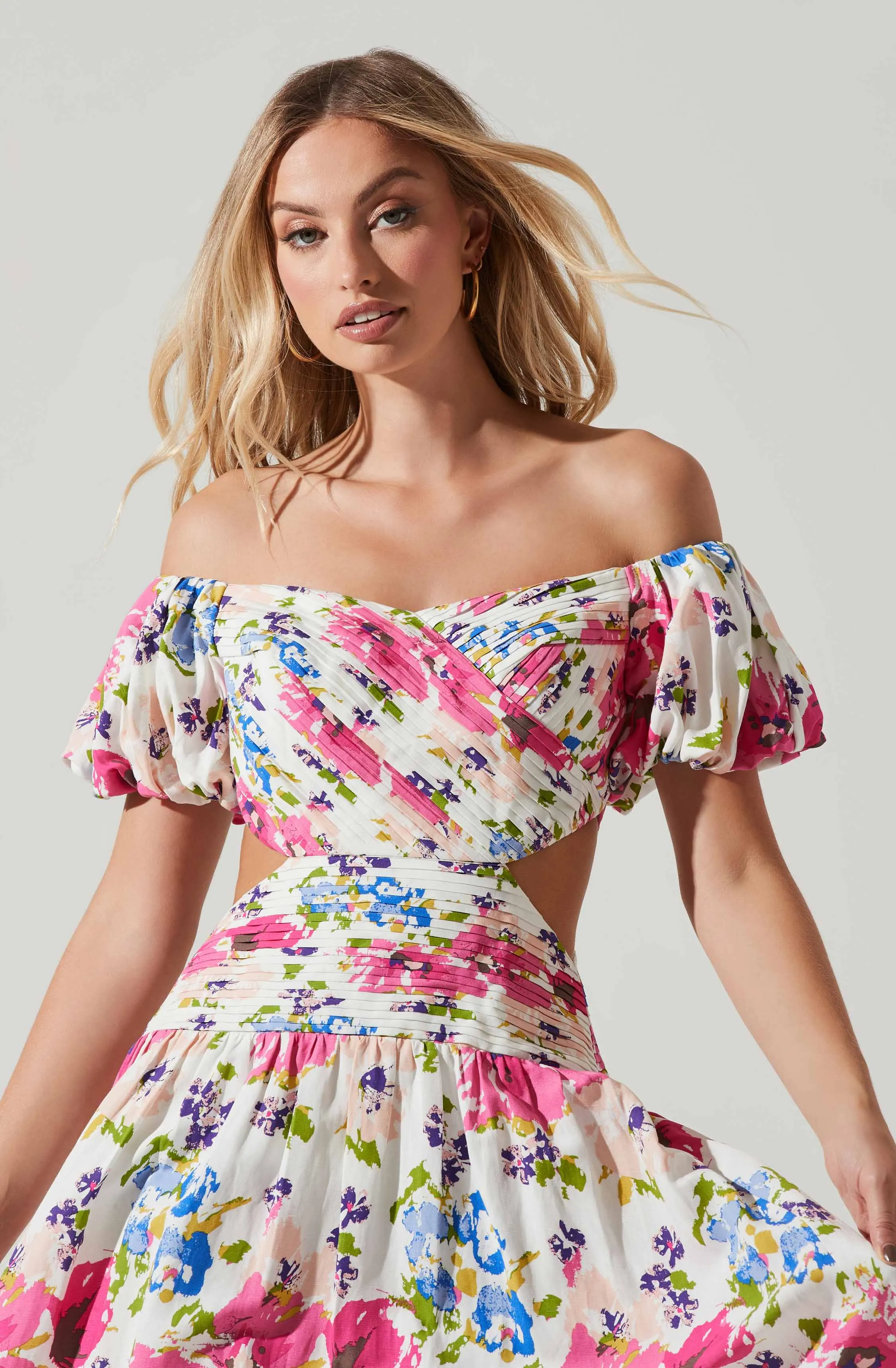 Liliosa Floral Off Shoulder Midi Dress sold by Astr product image thumbnail 2