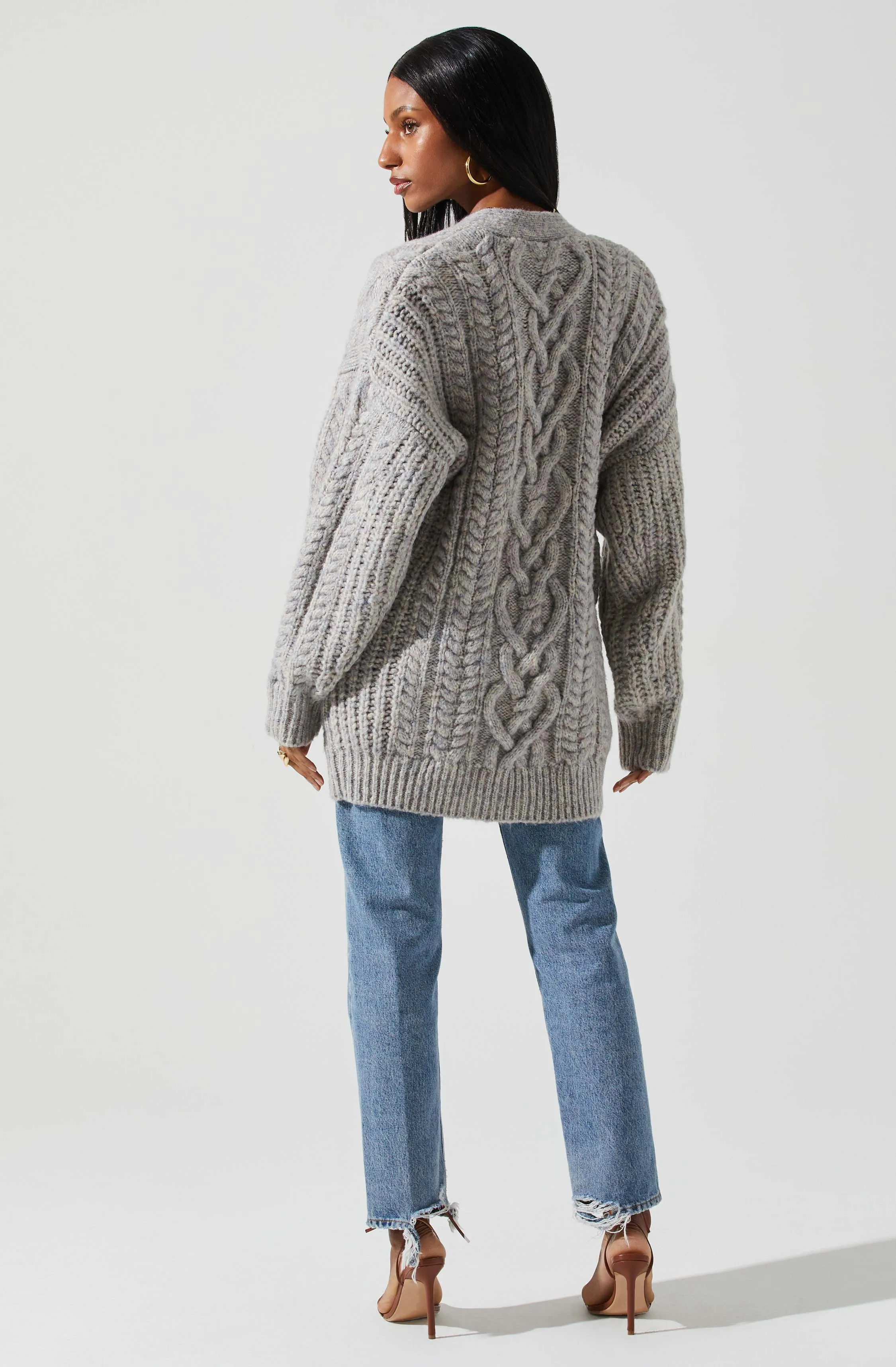 Charli Cable Knit Oversized Cardigan Sweater sold by Astr product image thumbnail 5