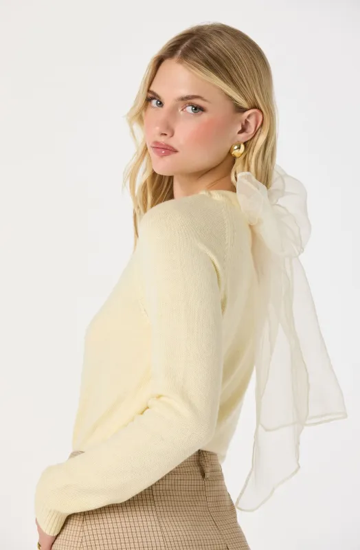 Tie-Back Organza Bow Sweater made by Astr