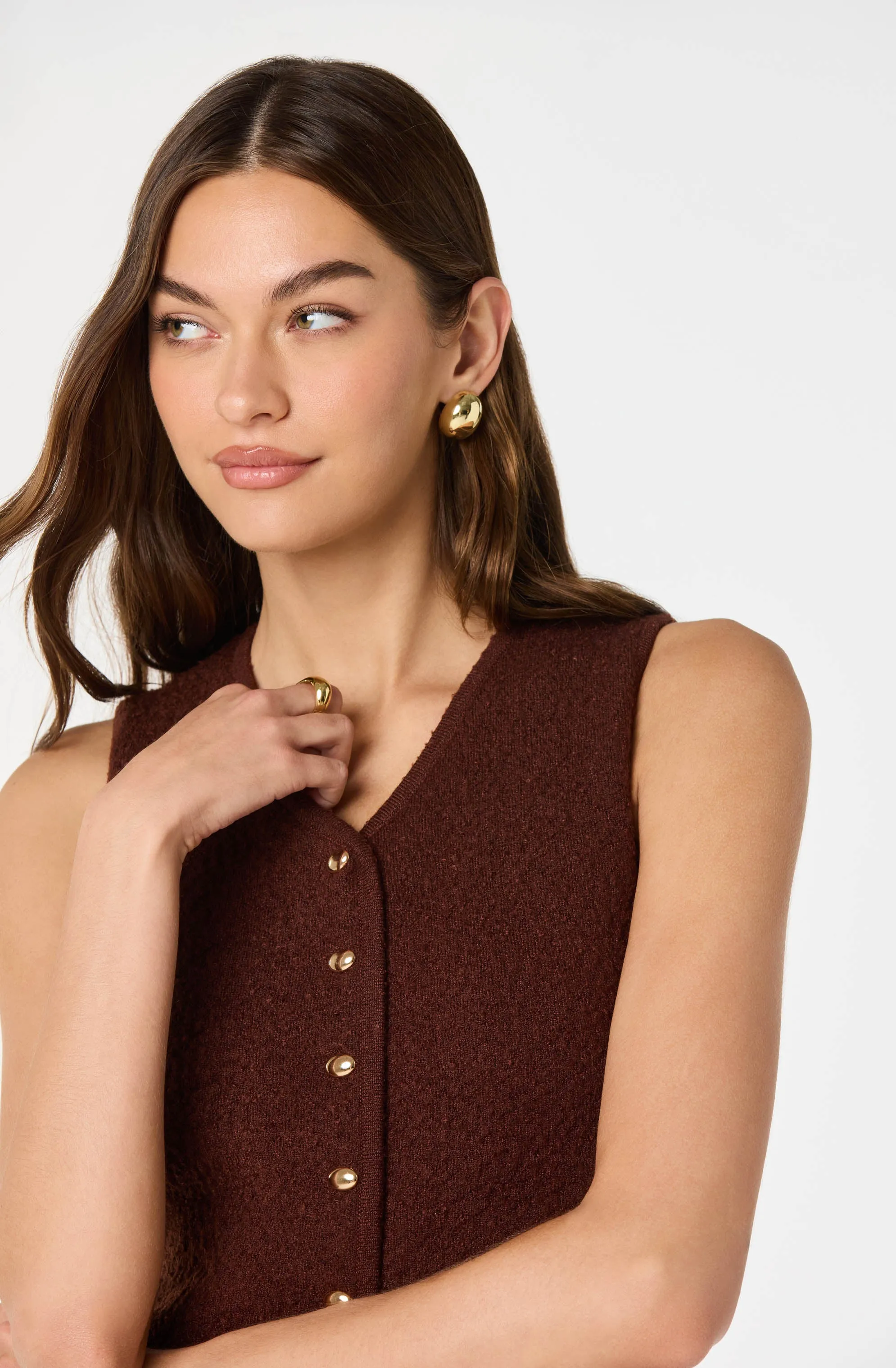 Textured Longline V-Neck Vest sold by Astr product image thumbnail 4