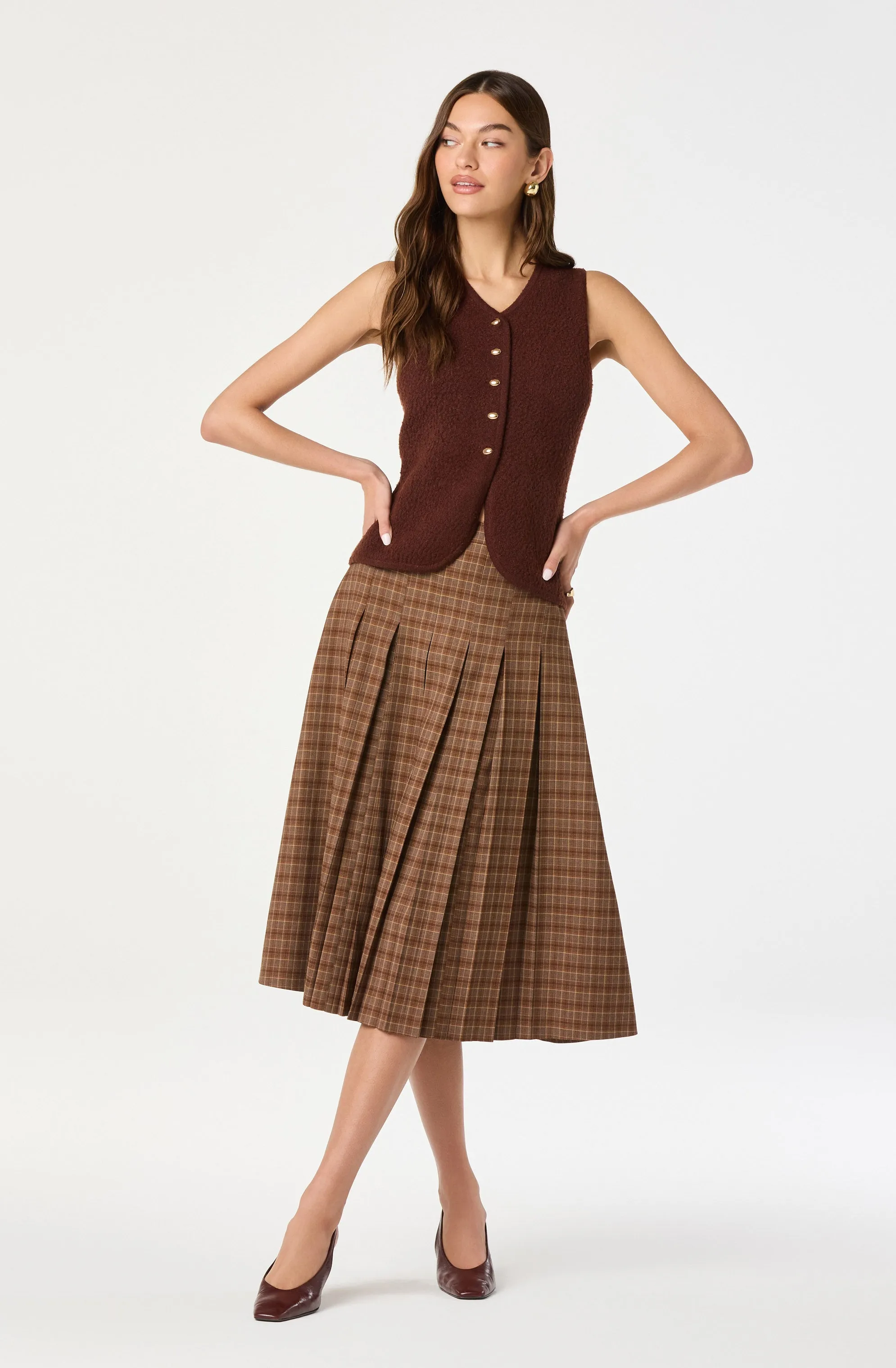 Textured Longline V-Neck Vest sold by Astr product image thumbnail 2