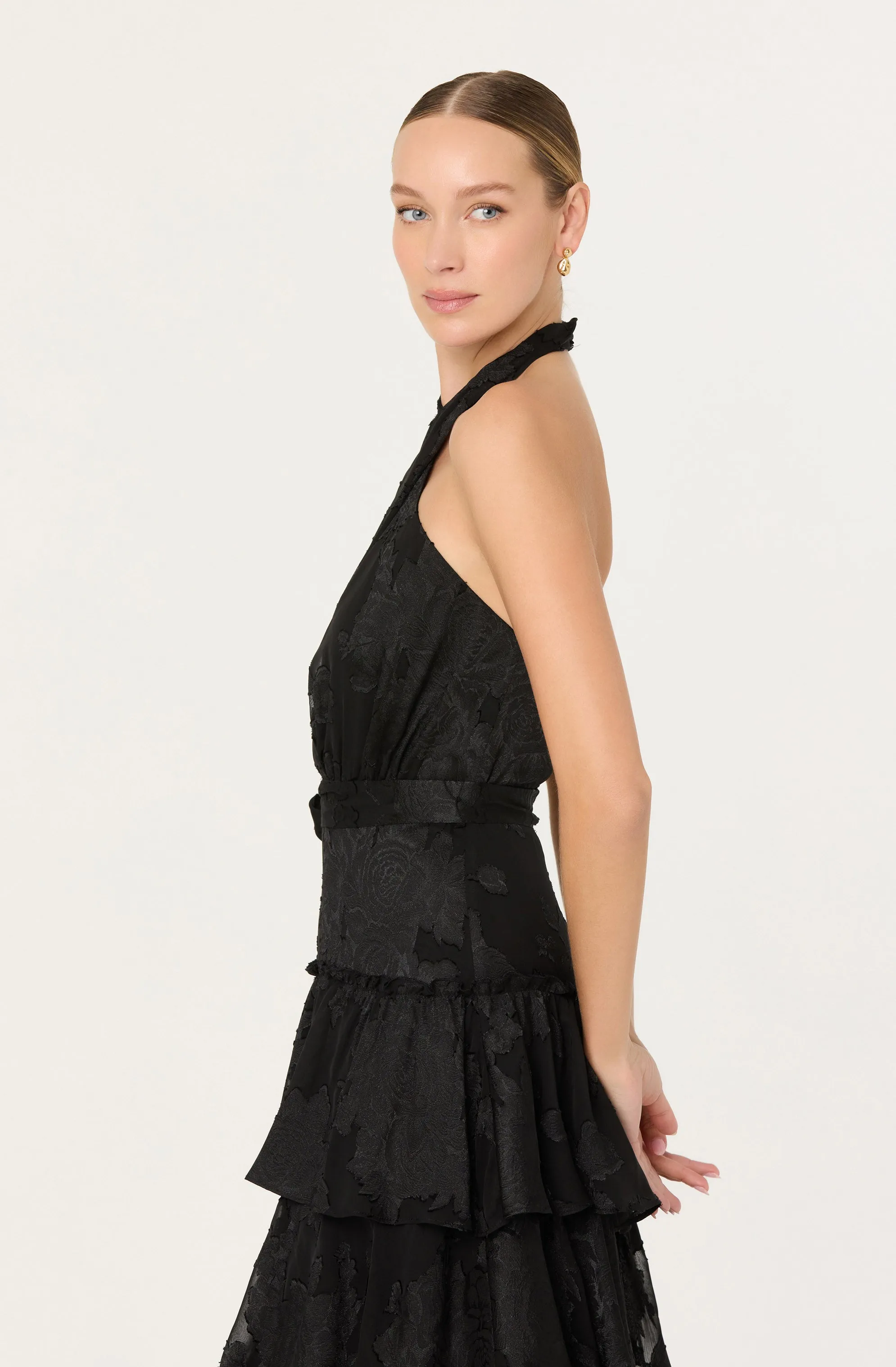 Adamaris Tiered Halter Maxi Dress sold by Astr product image thumbnail 3