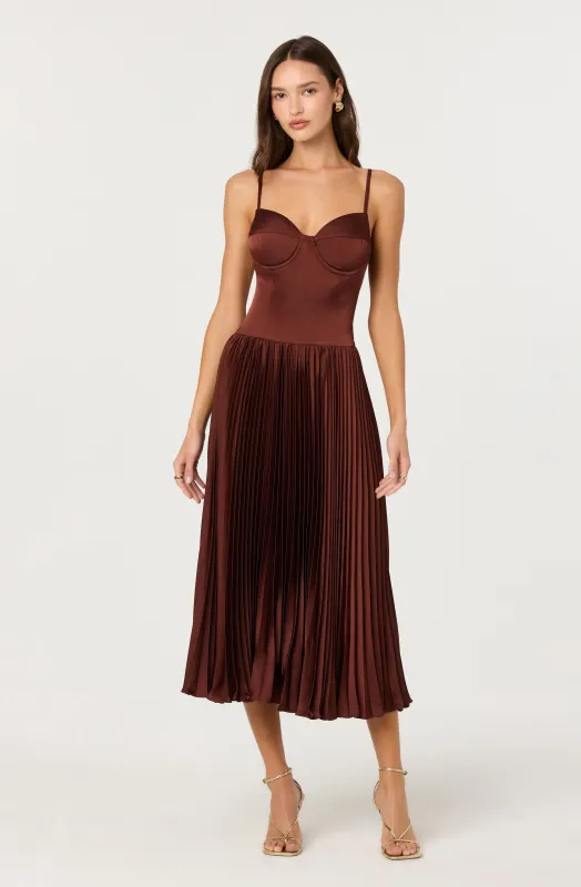 Elyssa Satin Midi Dress sold by Astr