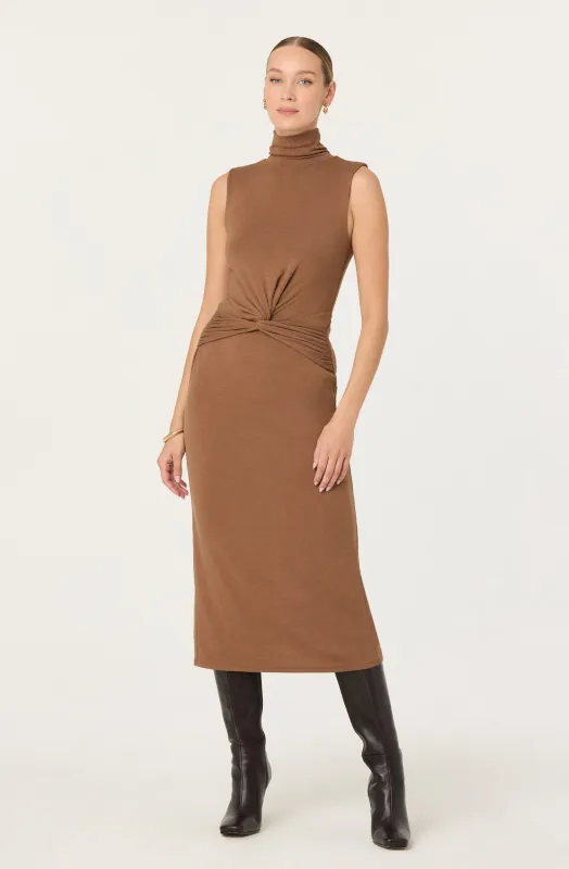Riana Turtleneck Twist Front Maxi Dress made by Astr
