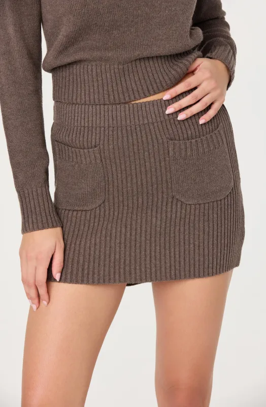 Albie Ribbed Sweater Mini Skirt sold by Astr