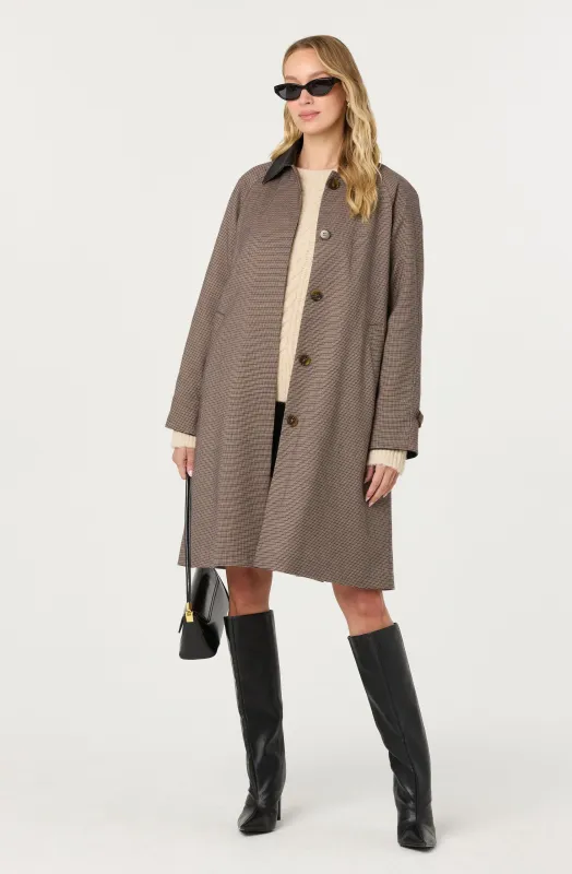 Raiden Contrast Plaid Trench Coat made by Astr