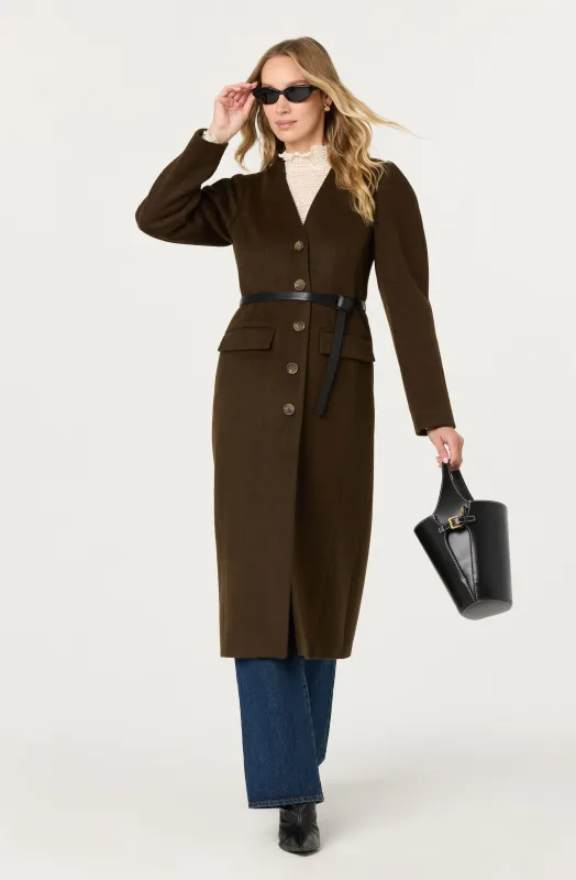 Glorimar Belted Longline Coat sold by Astr