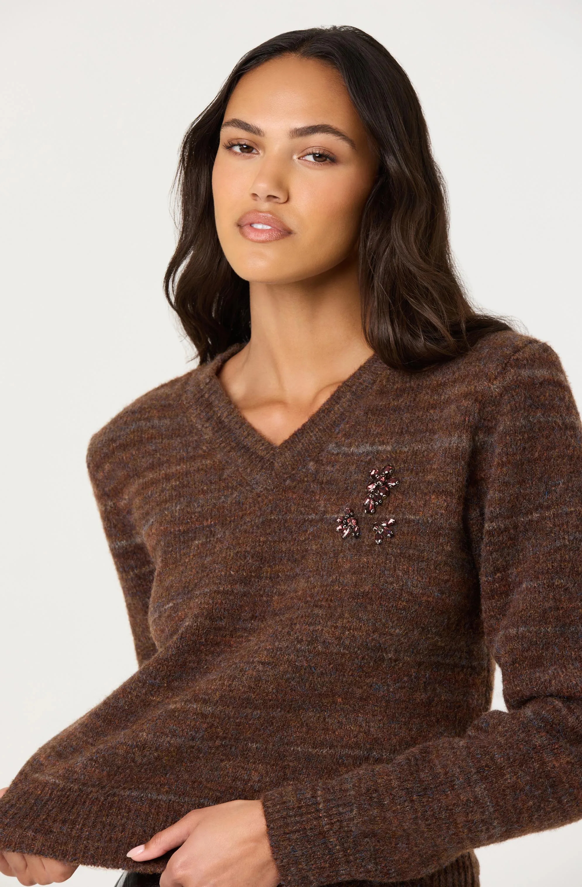 Dasia Embellished V-neck Sweater sold by Astr product image thumbnail 4