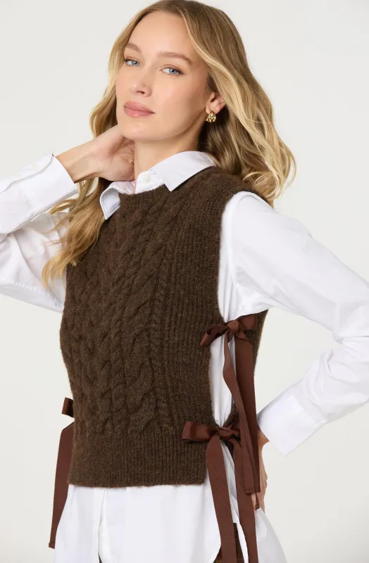 Cortney Side Tie Sweater Vest sold by Astr