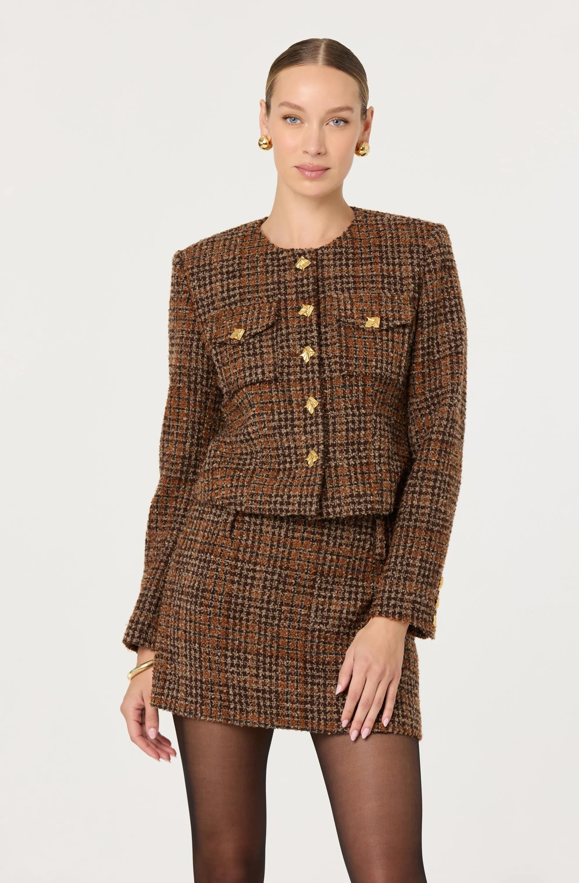 Kyleigh Plaid Tweed Jacket sold by Astr product image thumbnail 2