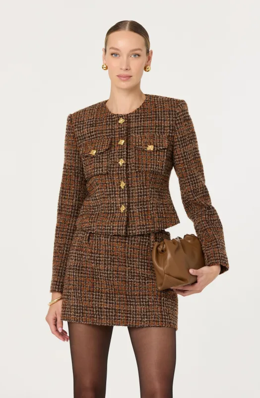 Kyleigh Plaid Tweed Jacket sold by Astr