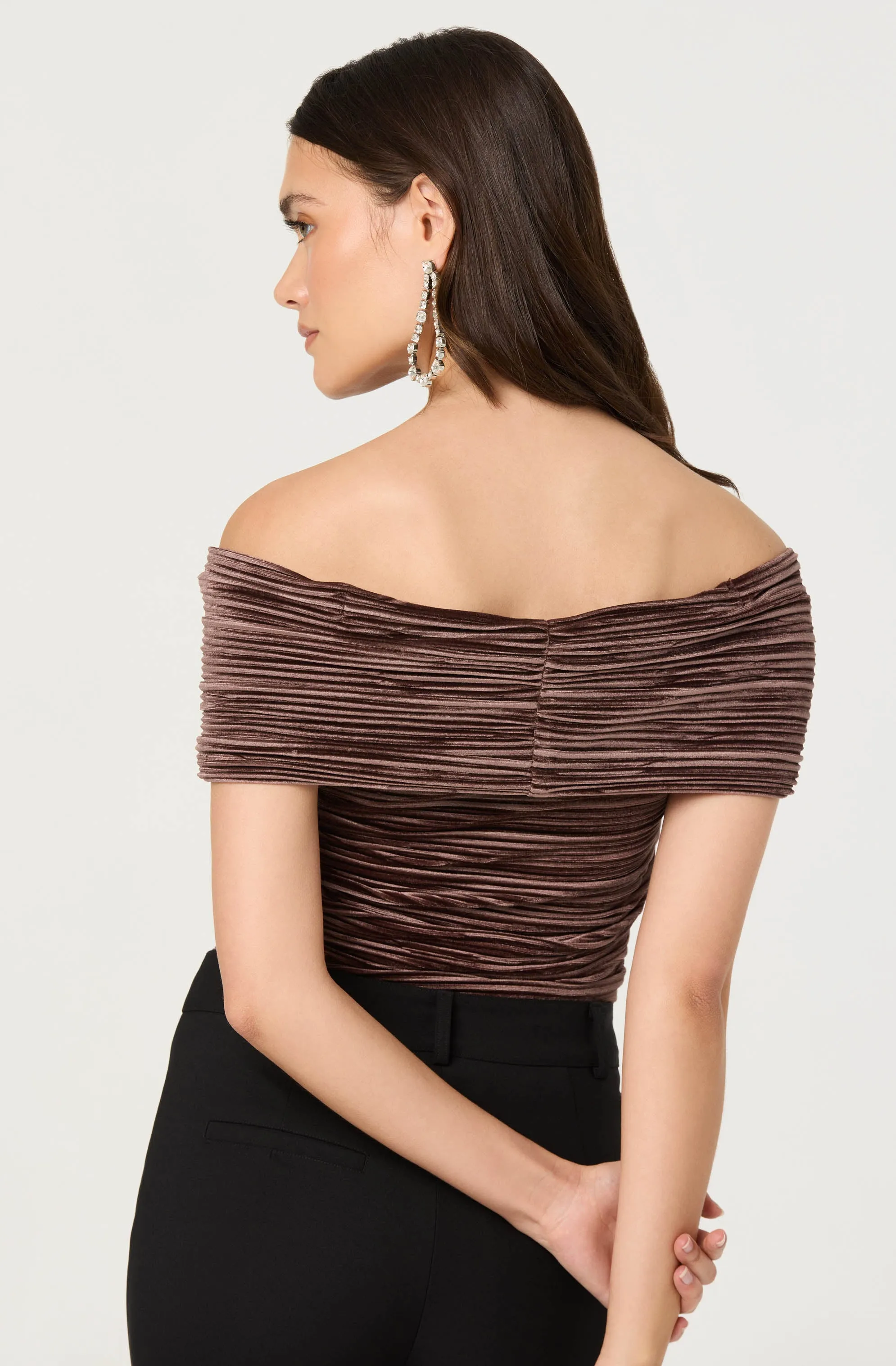 Mallina Velvet Off Shoulder Top sold by Astr product image thumbnail 3