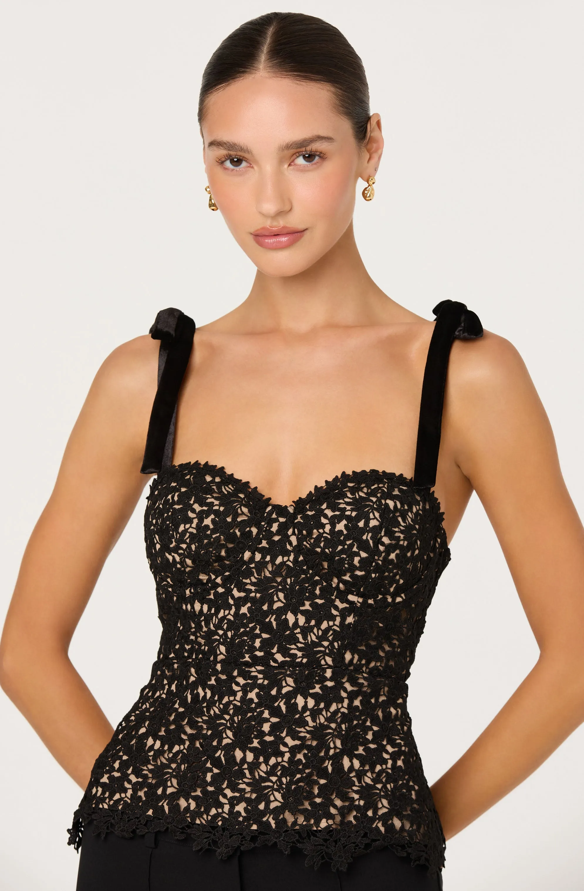 Donne Floral Lace Bustier Top sold by Astr