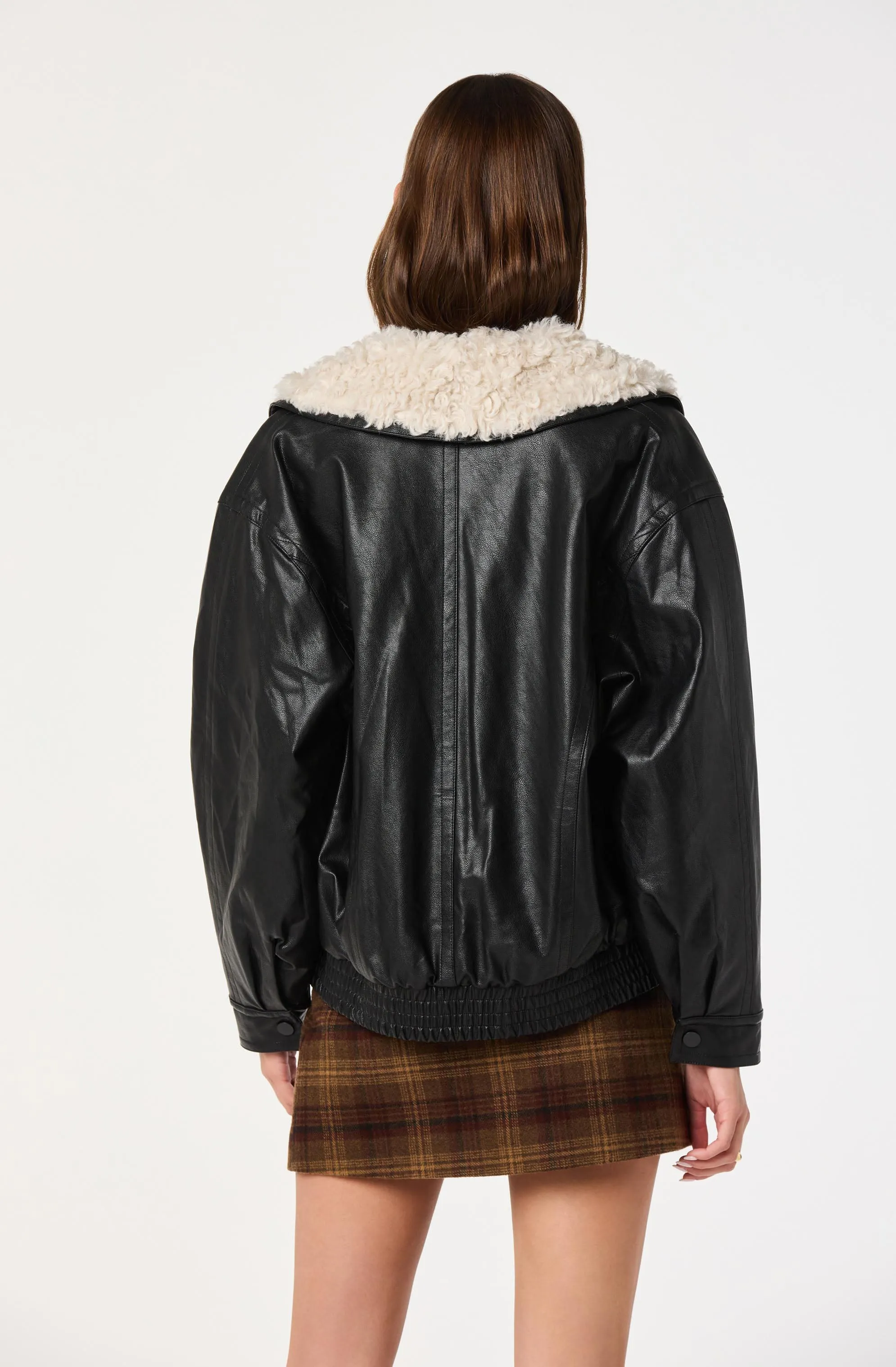 Jonyssa Faux Leather Bomber Jacket sold by Astr product image thumbnail 4