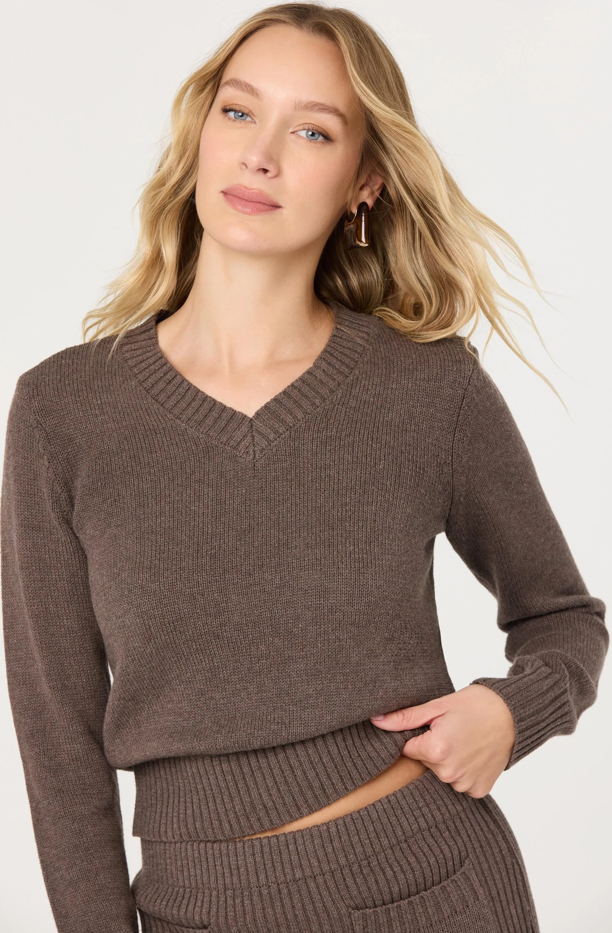 Albie V-Neck Sweater sold by Astr
