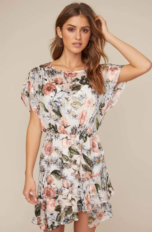 Tyler Ruffle Hem Floral Dress sold by Astr