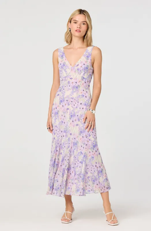Symone Floral V-Neck Maxi Dress sold by Astr