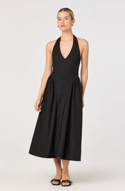 Meana V-Neck Halter Midi Dress sold by Astr