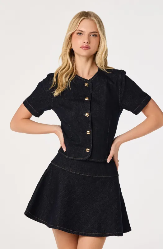 Lennon Short Sleeve Denim Jacket sold by Astr