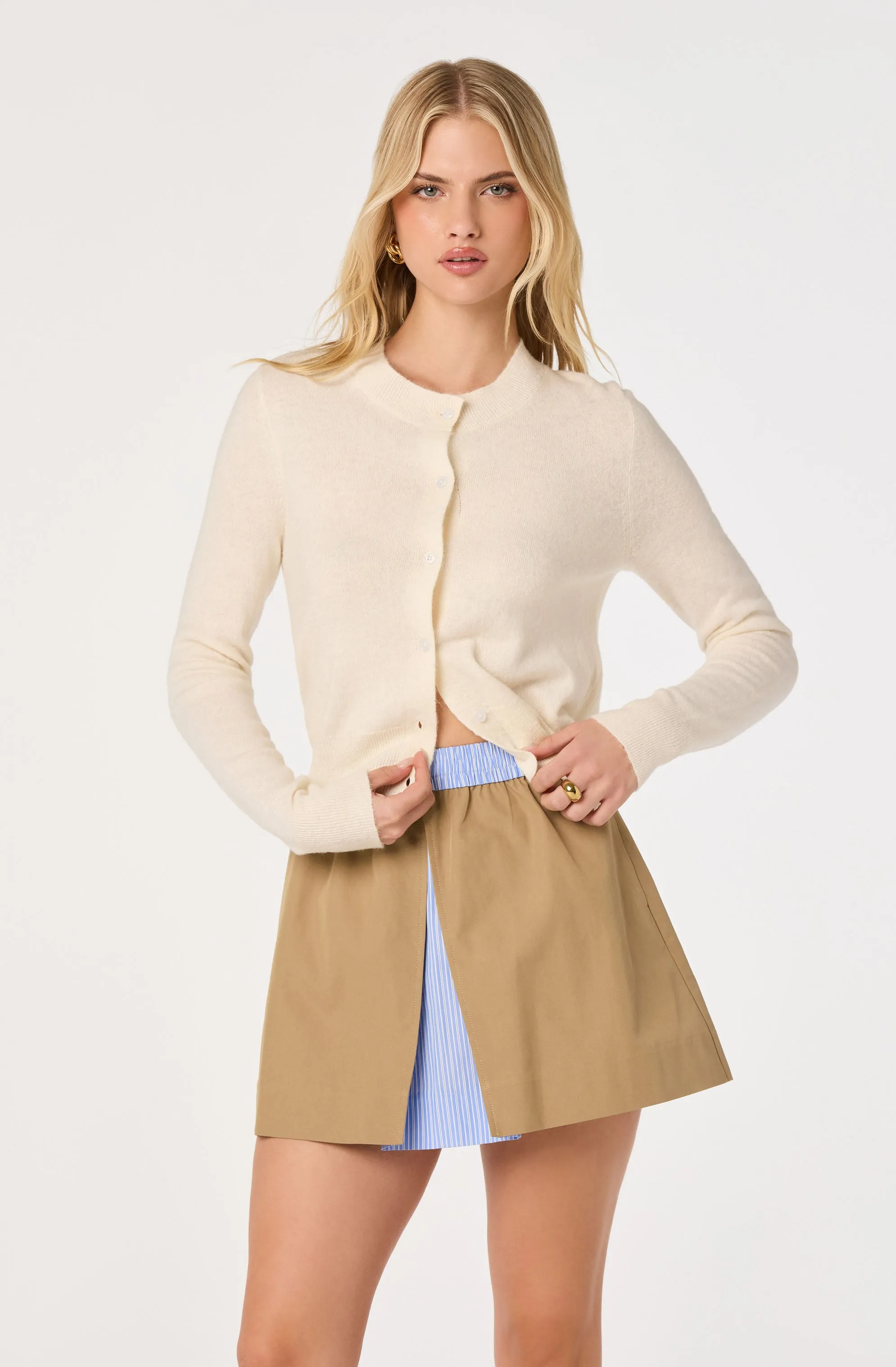 Alycia Contrast Mini Skirt sold by Astr