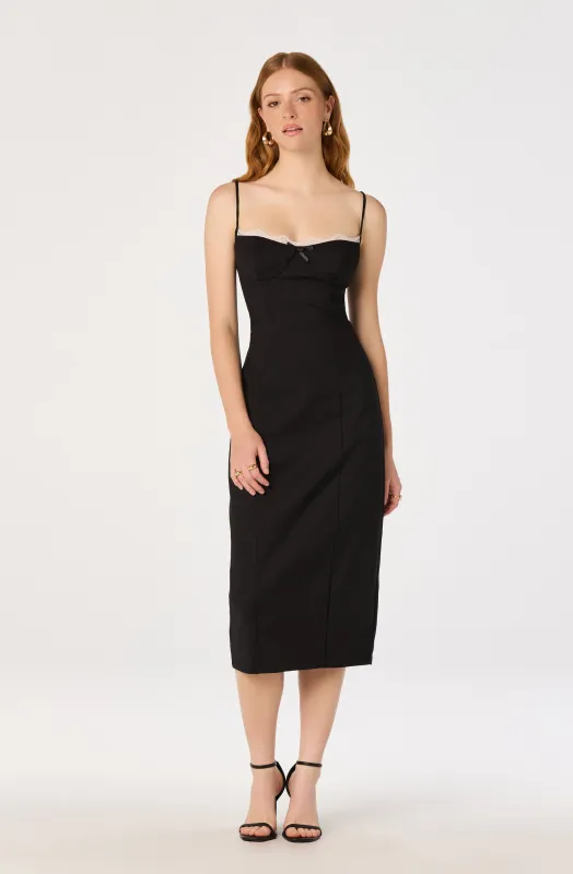 Bea Lace Trim Bustier Midi Dress sold by Astr