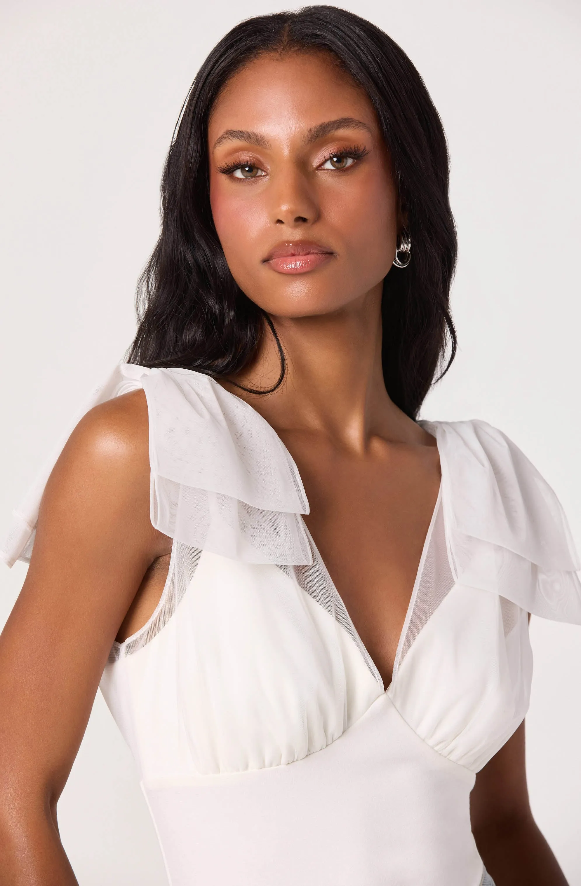 Maelie Tulle Bow-Detail Tank Bodysuit sold by Astr product image thumbnail 3
