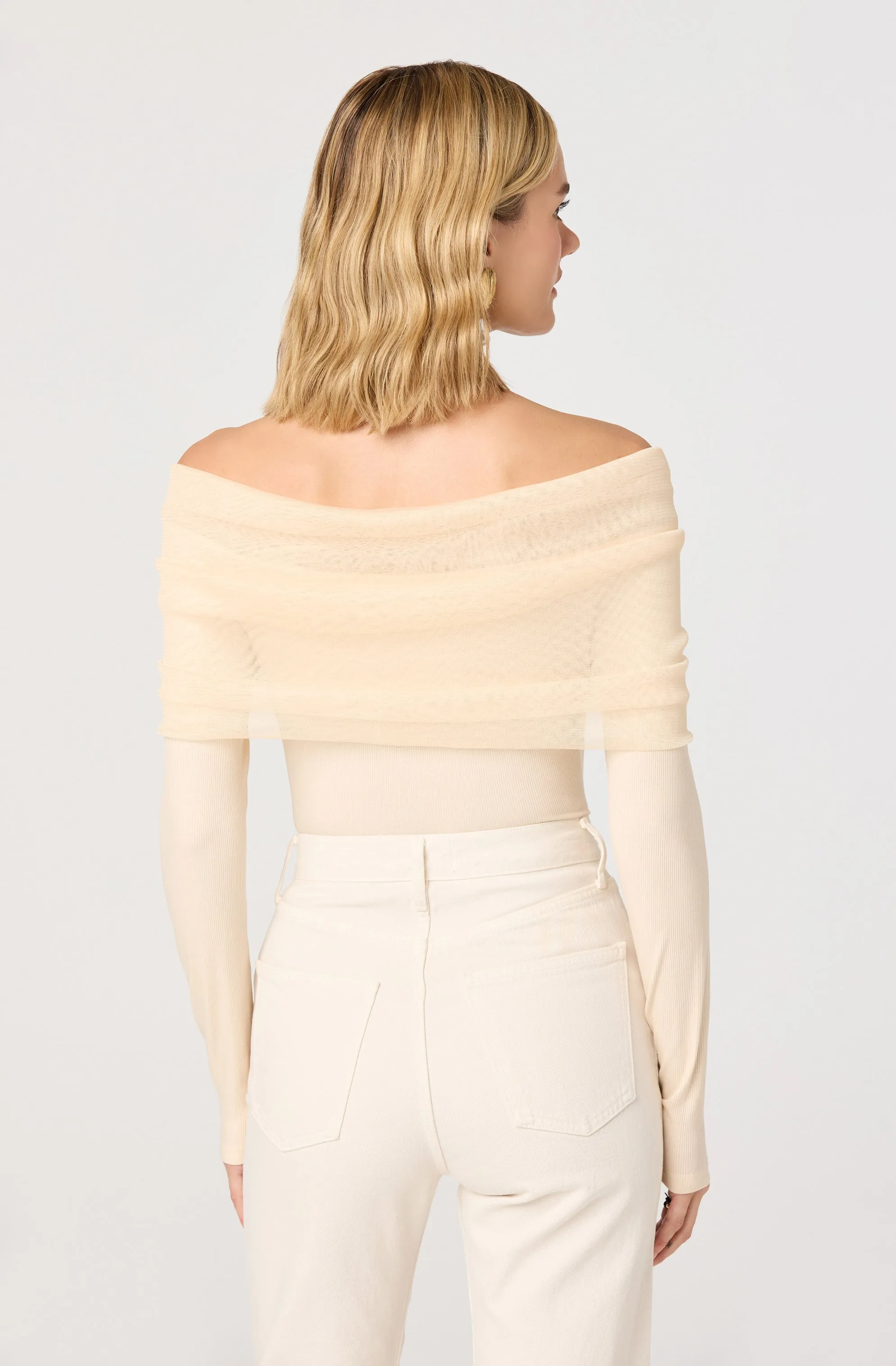 Julieta Off-Shoulder Ruched Overlay Top sold by Astr product image thumbnail 3
