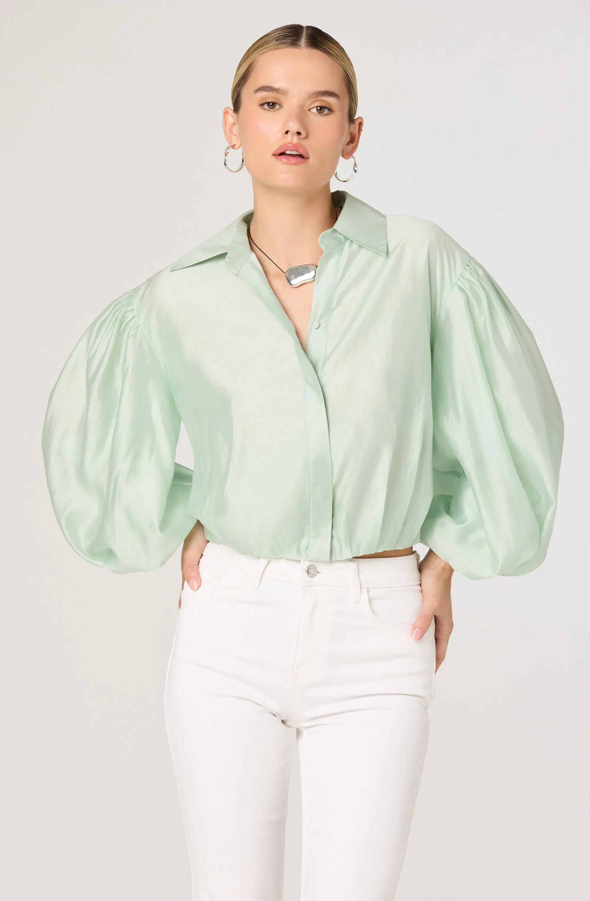 Cordey Collared Balloon Sleeve Poet Top sold by Astr product image thumbnail 2