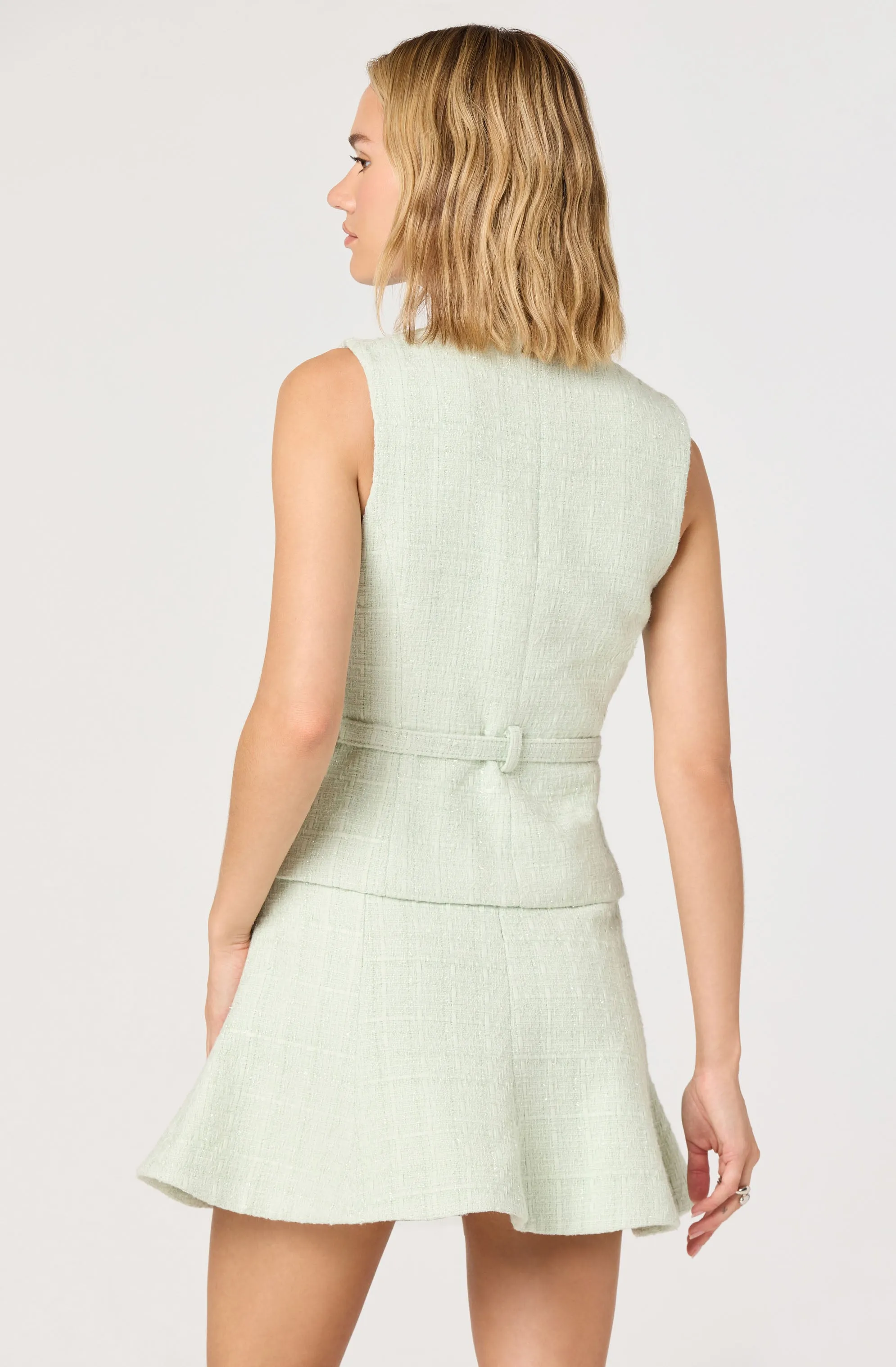 Kelson Sparkly Tweed Belted Vest sold by Astr product image thumbnail 3