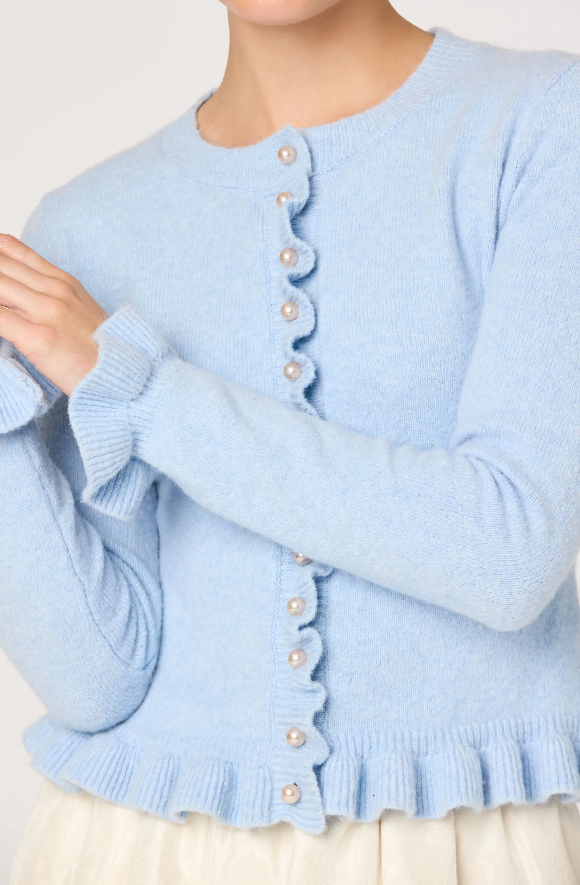 Eowyn Brushed Knit Pearl Button Cardigan sold by Astr product image thumbnail 5