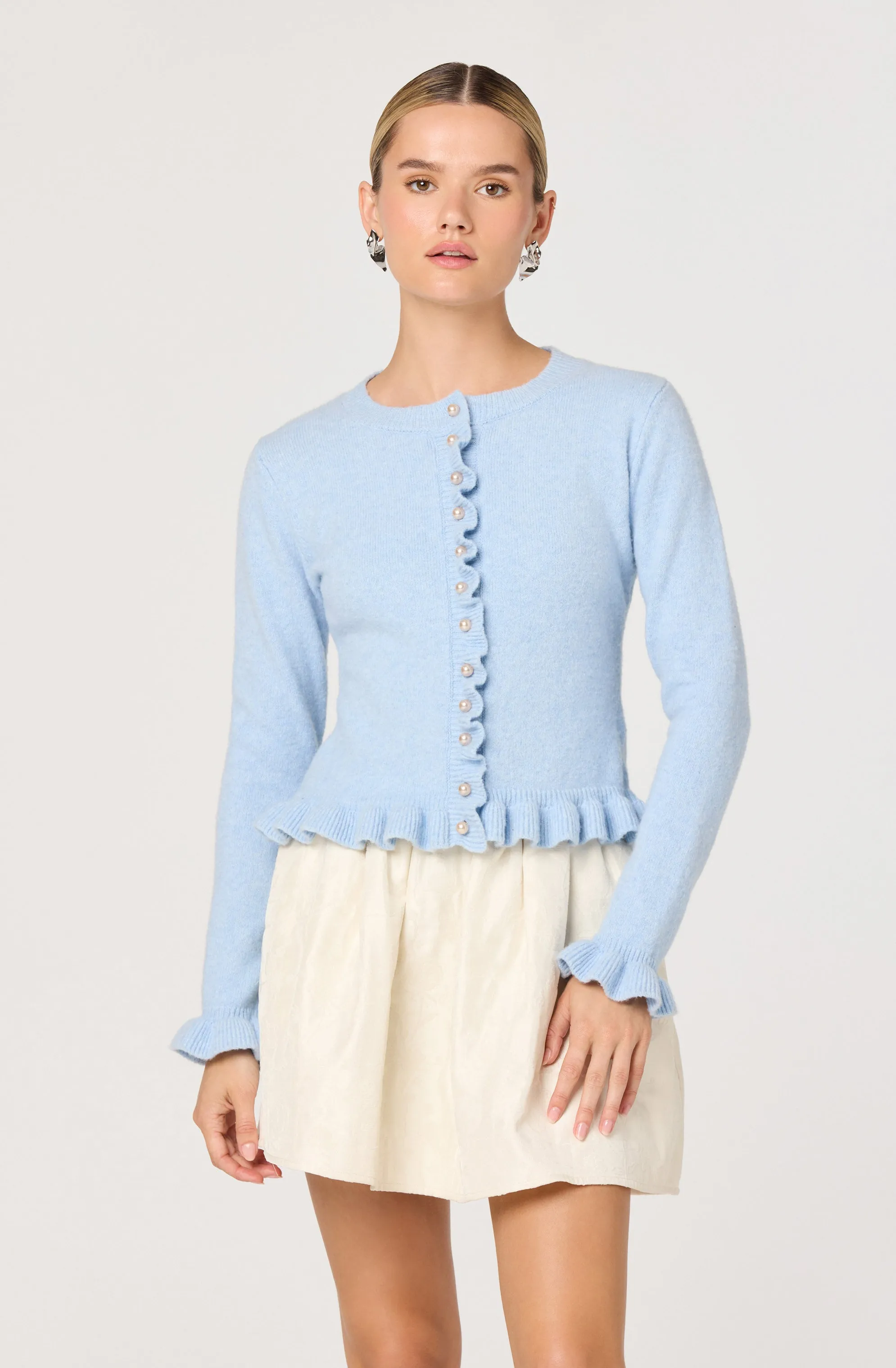 Eowyn Brushed Knit Pearl Button Cardigan sold by Astr product image thumbnail 2