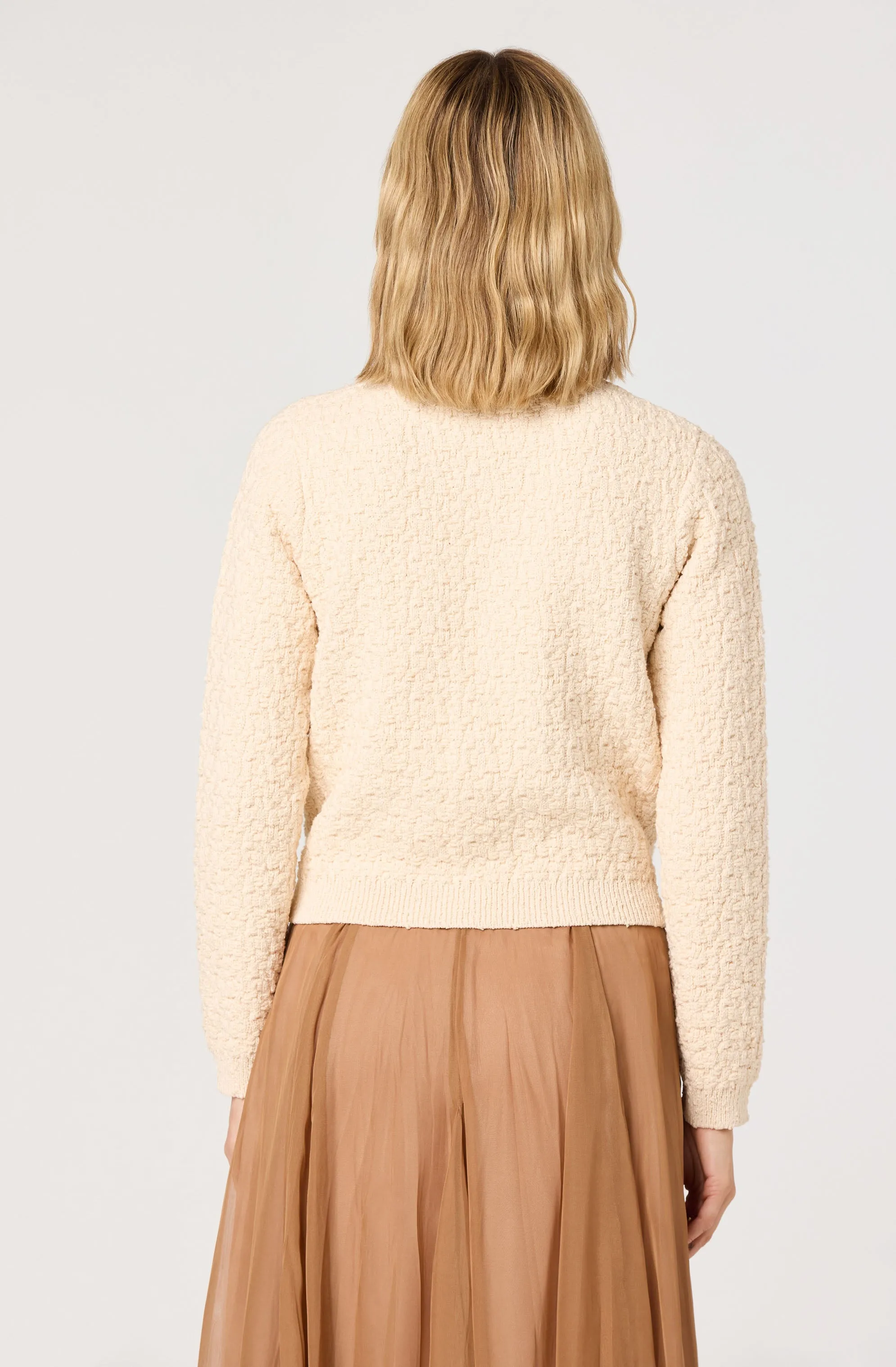 Darthy Textured Knit Crest Button Lady Jacket sold by Astr product image thumbnail 3